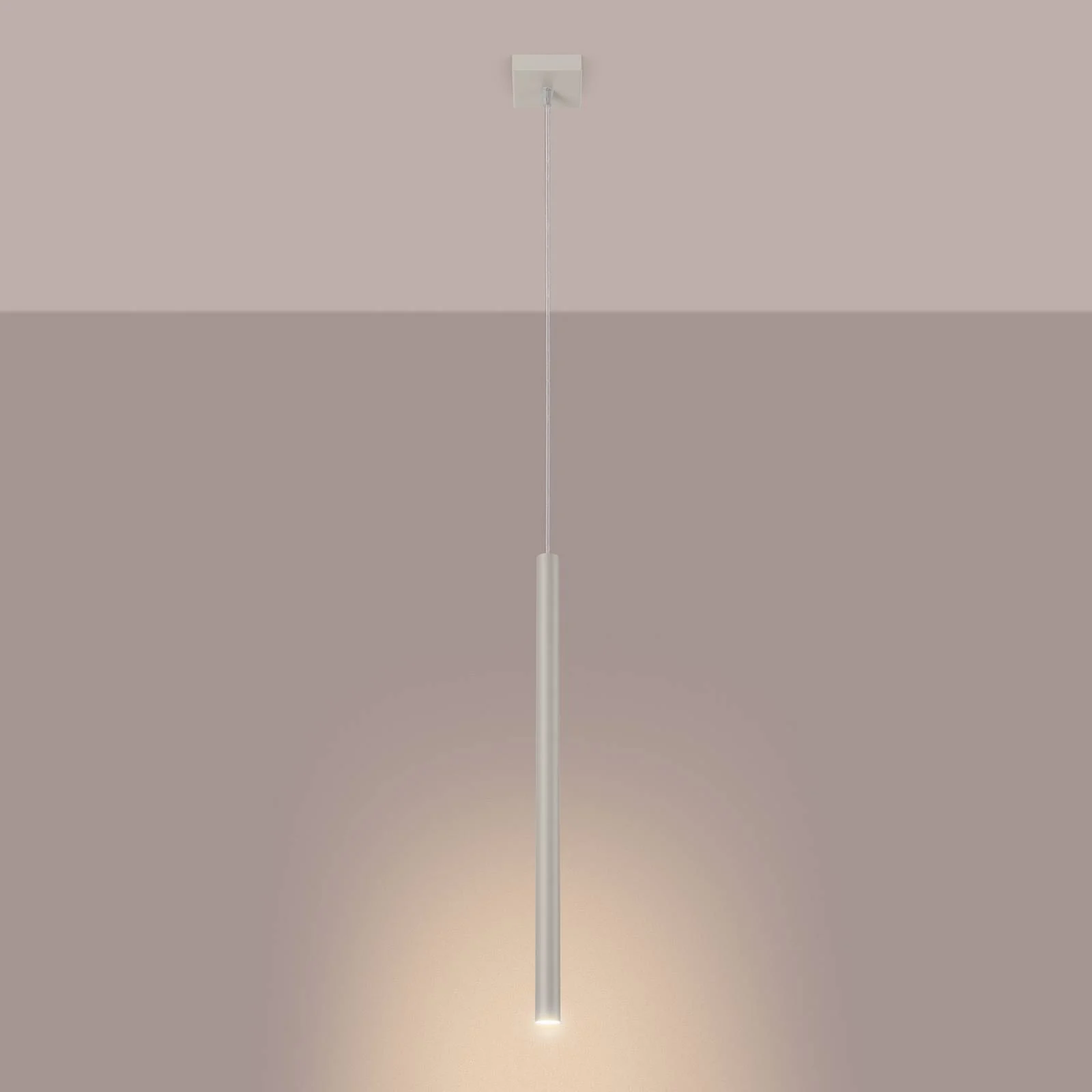 Hängelampe Pastelo, beige, Ø 2 cm, Stahl, 3-flg. günstig online kaufen