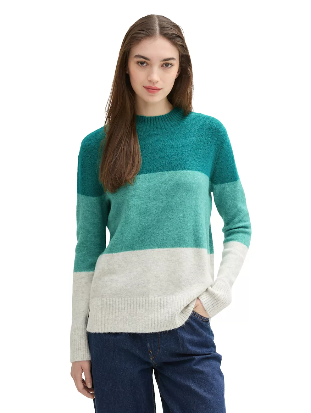 TOM TAILOR Denim Strickpullover, mit Colour Blocking günstig online kaufen