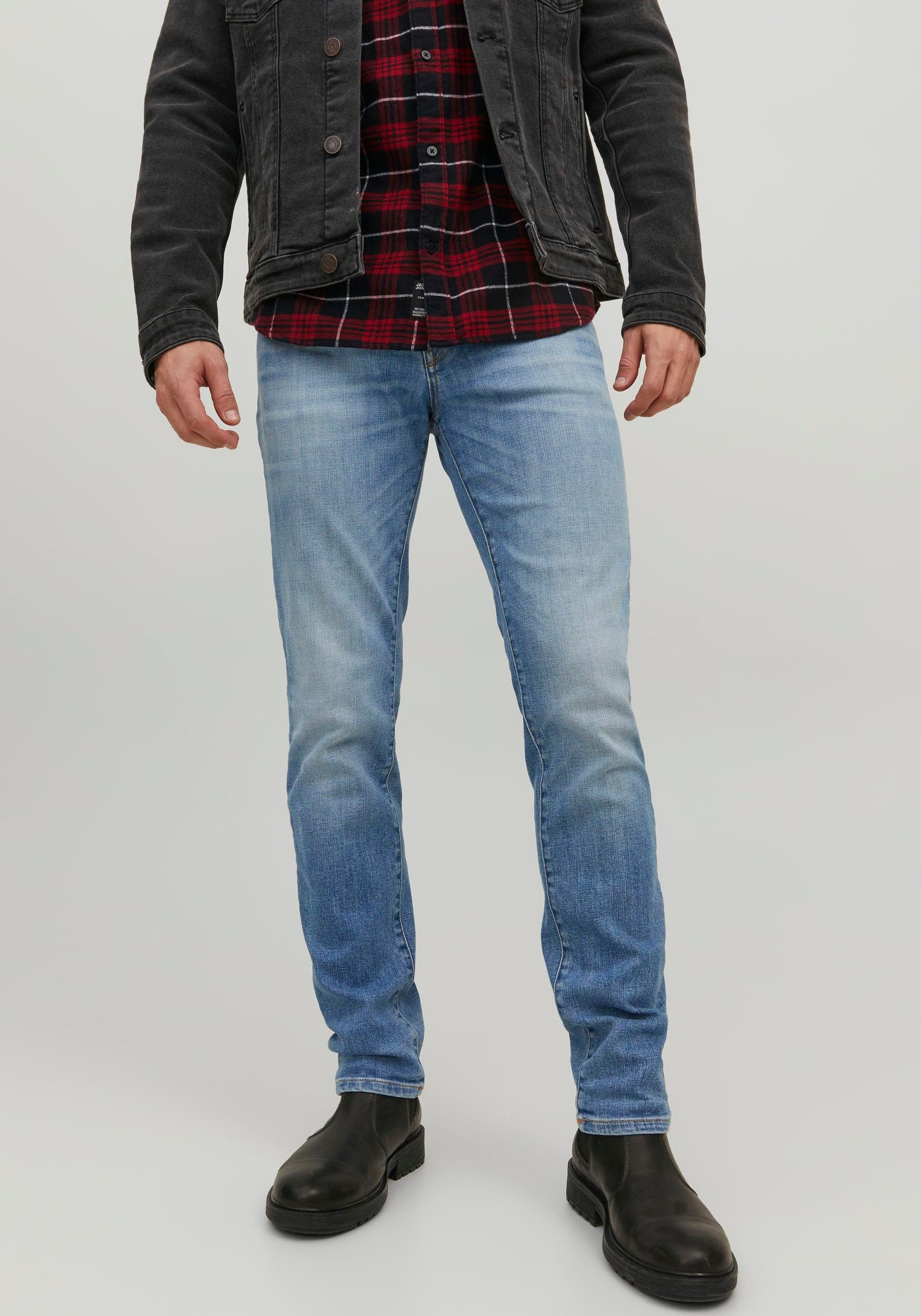 Jack & Jones Herren Jeans JJITIM JJDAVIS JJ 074 - Slim Fit - Blau - Blue De günstig online kaufen