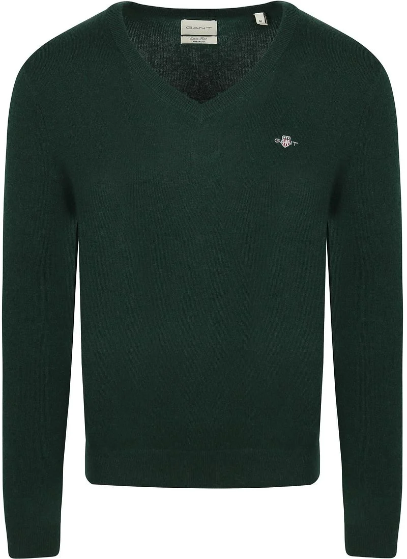 Gant V-Ausschnitt-Pullover "EXTRAFINE LAMBSWOOL V-NECK", mit Logostickerei günstig online kaufen