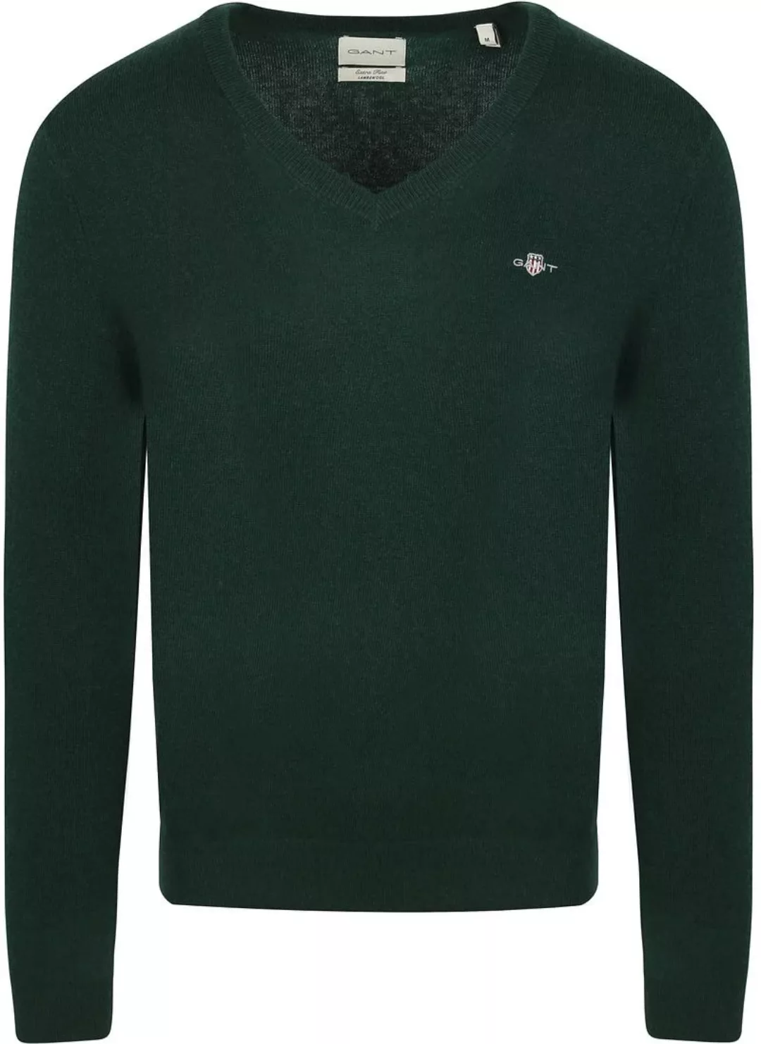 Gant Pullover V-Ausschnitt Wool Blend Dunkelgrün - Größe XL günstig online kaufen