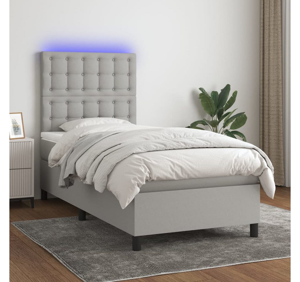 vidaXL Boxspringbett Bett Boxspringbett mit Matratze & Topper & LED (100 x günstig online kaufen