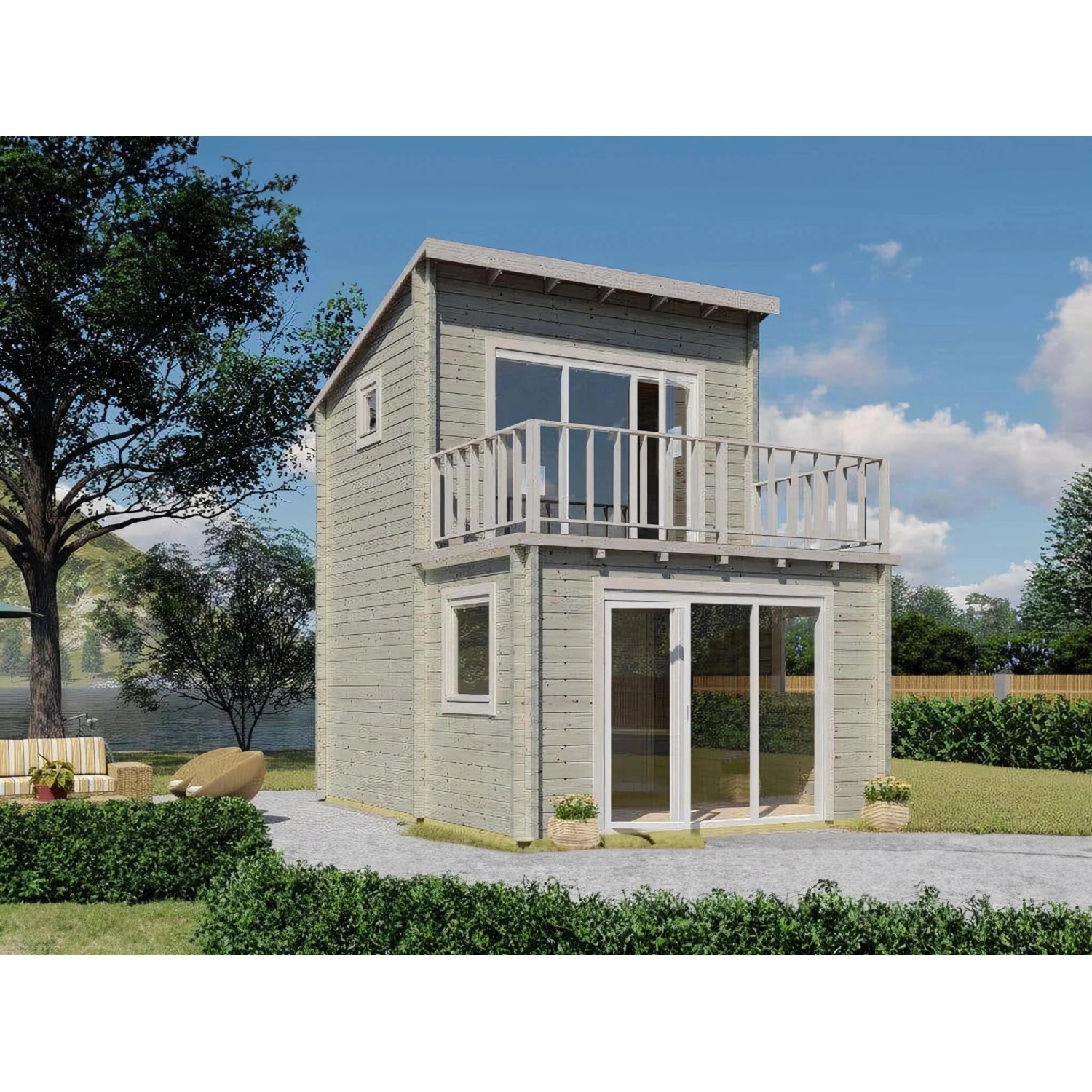 Alpholz Gartenhaus Manhattan Pultdach 400 cm x 500 cm Naturbelassen günstig online kaufen