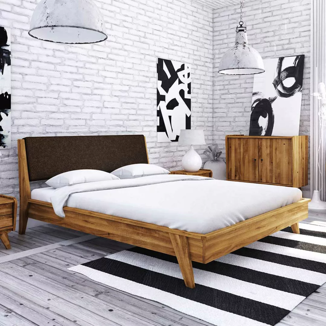 Futonbett aus Wildeiche Massivholz Retro Design günstig online kaufen