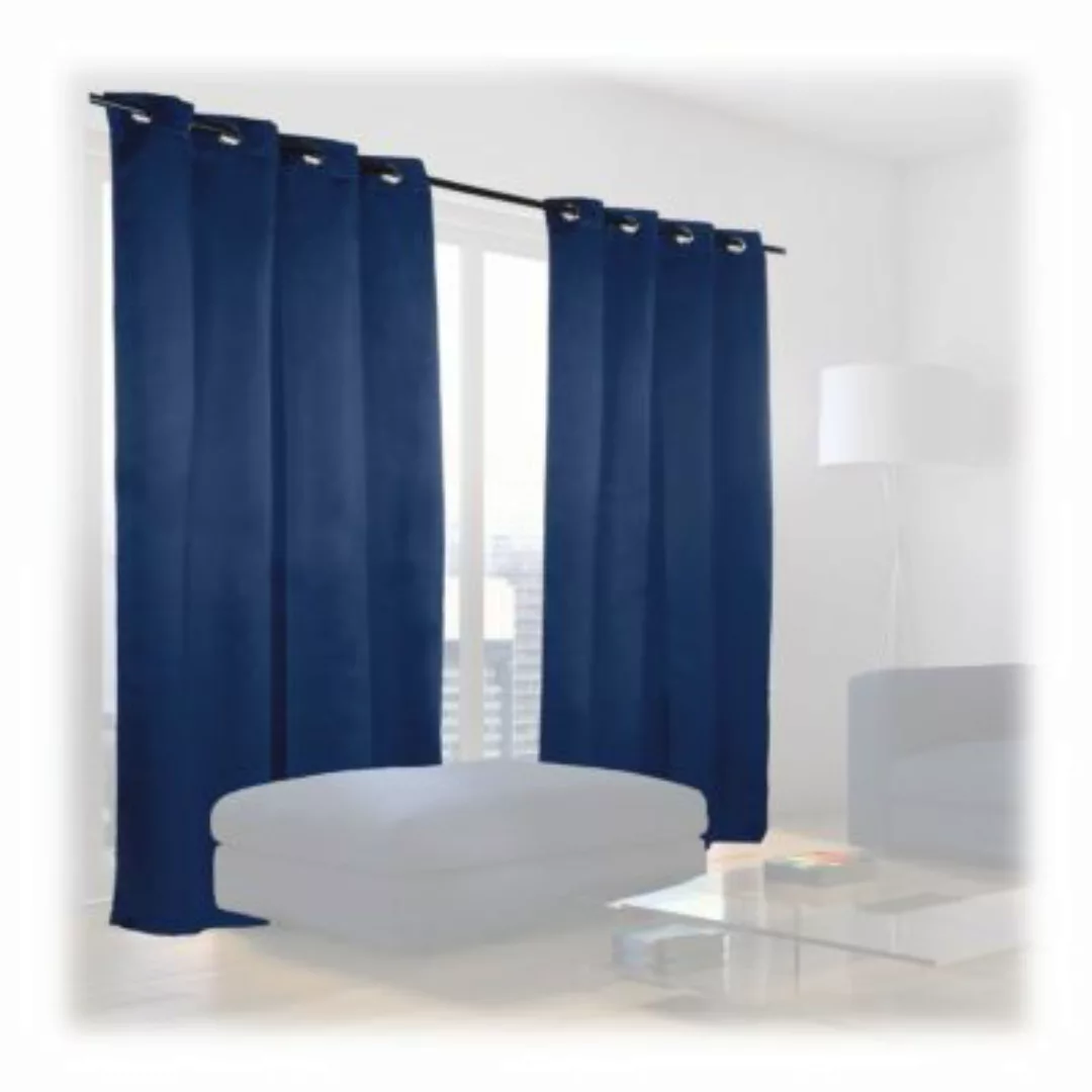 relaxdays Blaue Vorhänge im 2er Set blau günstig online kaufen