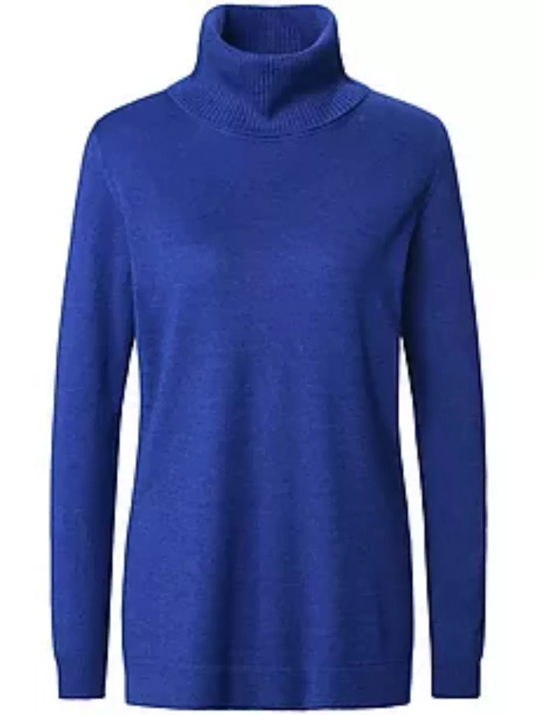 Rollkragen-Pullover Modell Tamara Peter Hahn Seide/Kaschmir blau günstig online kaufen