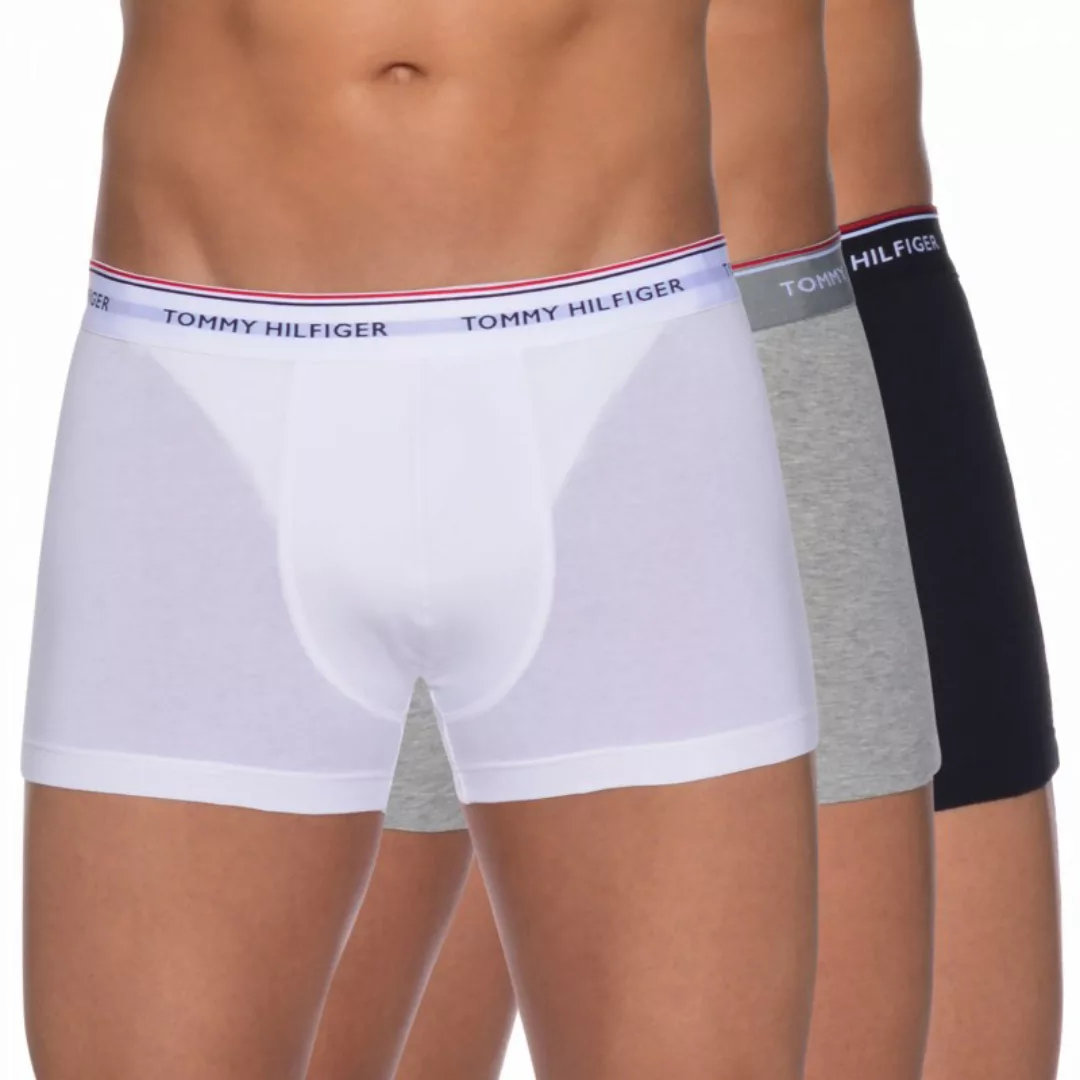 Tommy Hilfiger 3-er Stretch Trunks Weiß, Grau, Schwarz günstig online kaufen