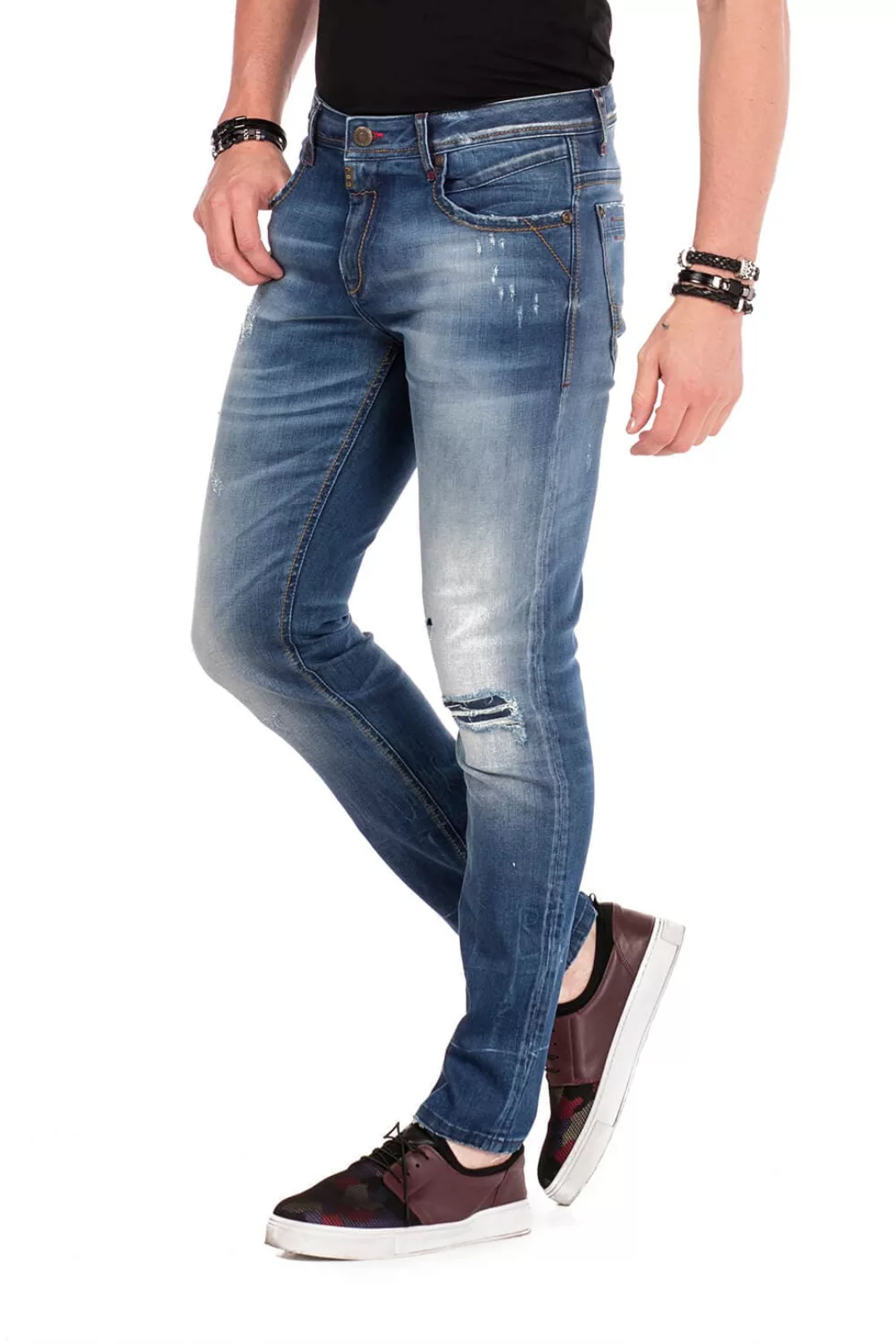 Cipo & Baxx Bequeme Jeans, im Destroyed-Look n Straight Fit günstig online kaufen