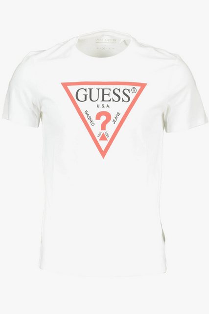 GUESS JEANS T-Shirt Weißes Herren T-Shirt: Schlanker Schnitt, Kurzarm günstig online kaufen