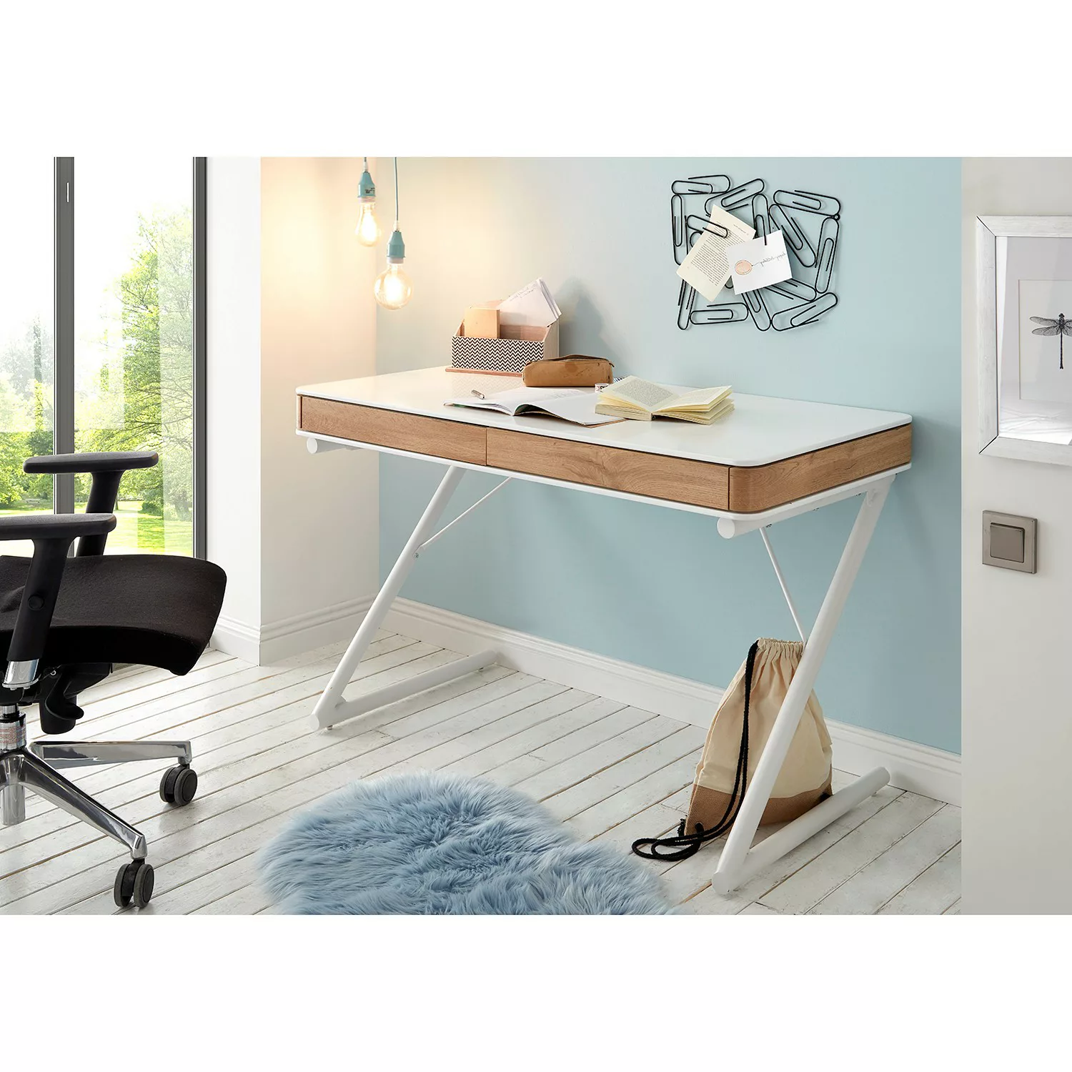 MCA furniture Schreibtisch "Bukarest", weiß matt mit Schubladen, Breite 120 günstig online kaufen