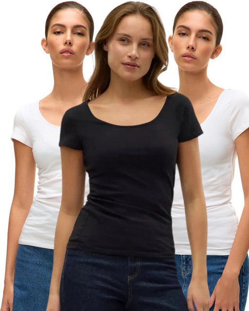 Vero Moda T-Shirt (3er-Pack) Basic T-Shirts günstig online kaufen