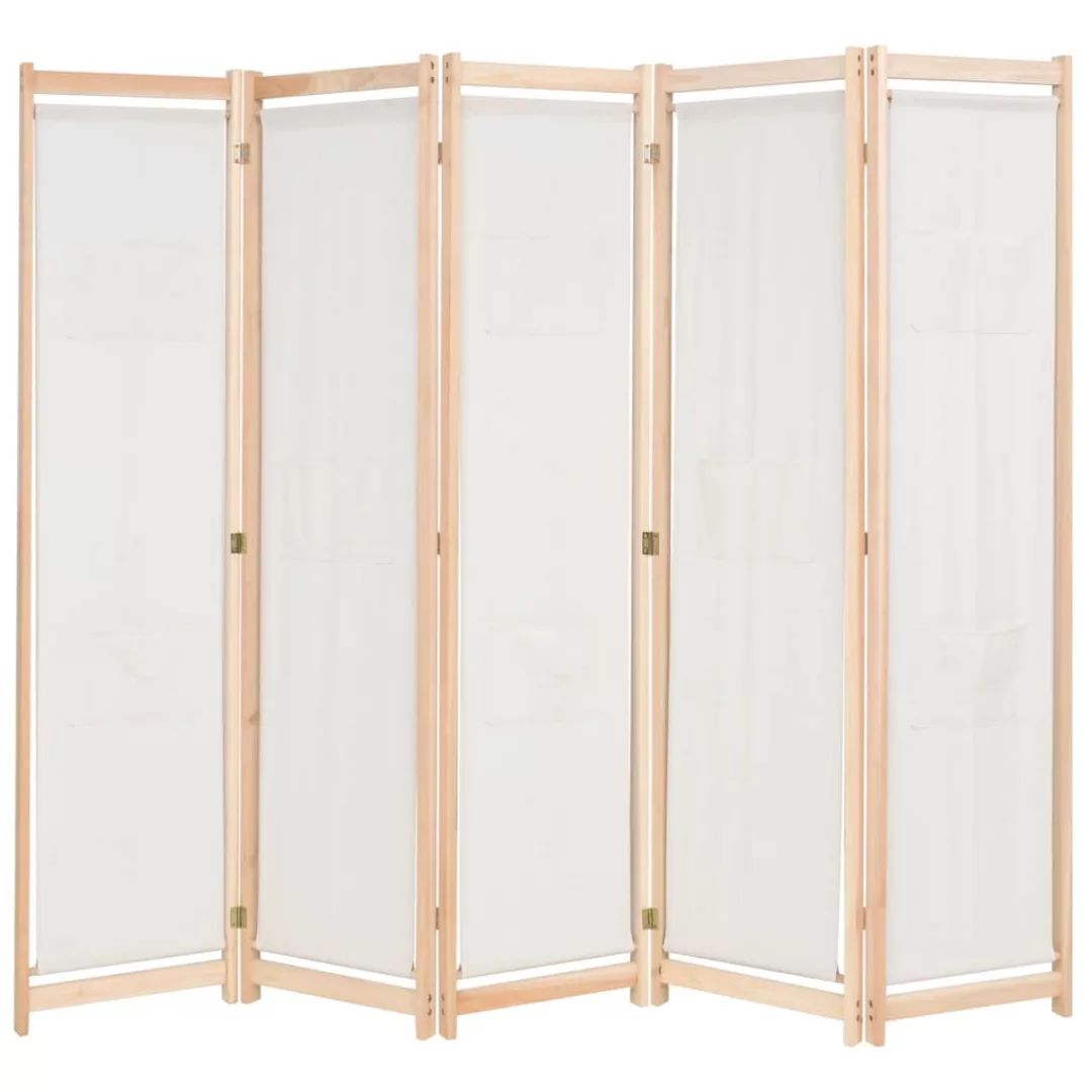 5-teiliger Raumteiler Creme 200 X 170 X 4 Cm Stoff günstig online kaufen