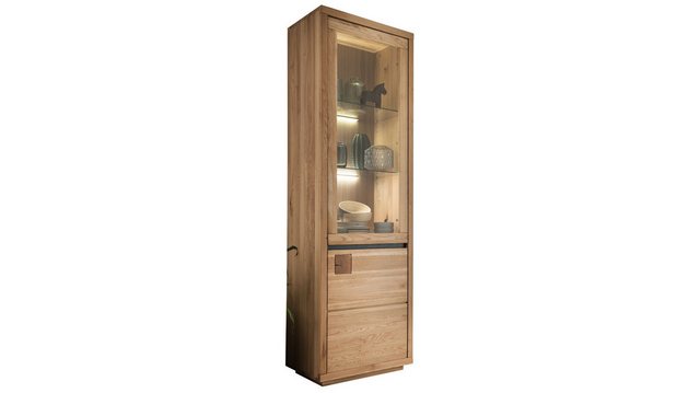 Massivart® Vitrine GIRONA / Vitrinenschrank / Massivholz Wildeiche geölt 1 günstig online kaufen