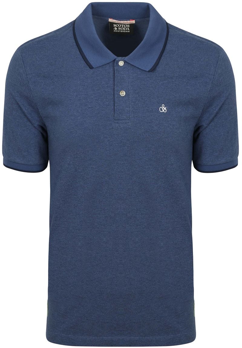 Scotch And Soda Melange Poloshirt Dunkelblau - Größe S günstig online kaufen