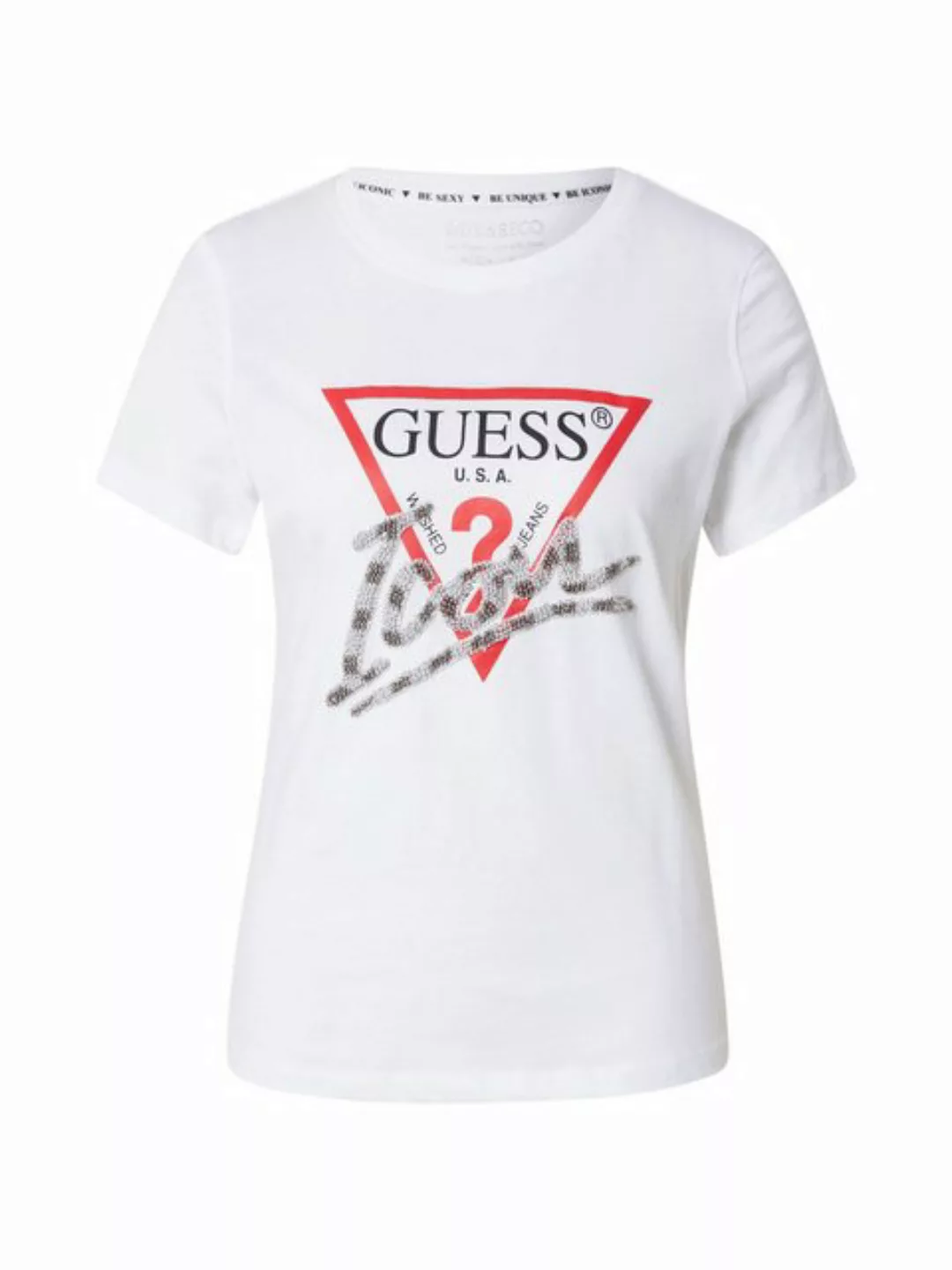 Guess Langarmshirt (1-tlg) Ziersteine günstig online kaufen