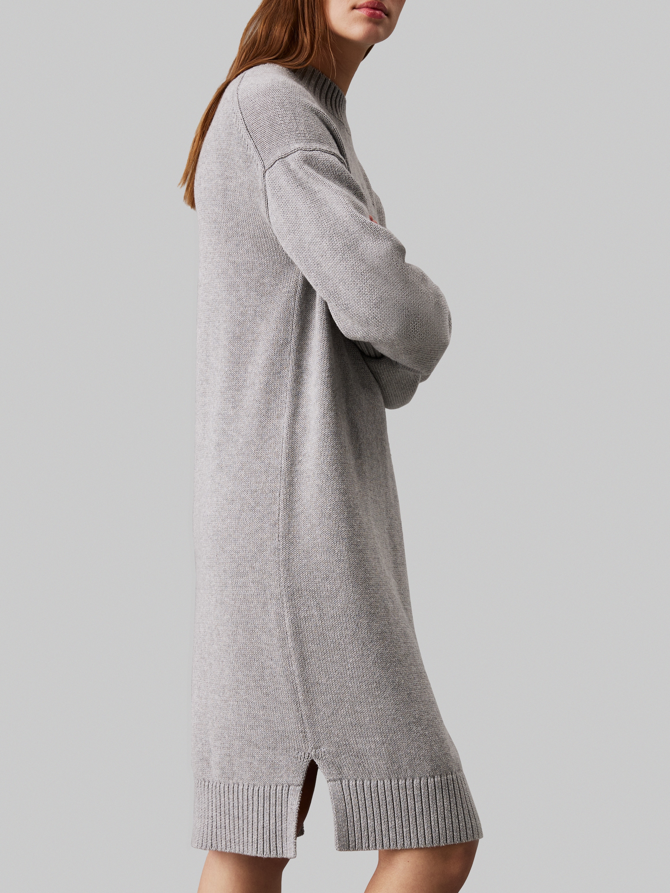 Calvin Klein Jeans Sweatkleid CK INTARSIA LOOSE SWEATER DRESS mit Logostick günstig online kaufen