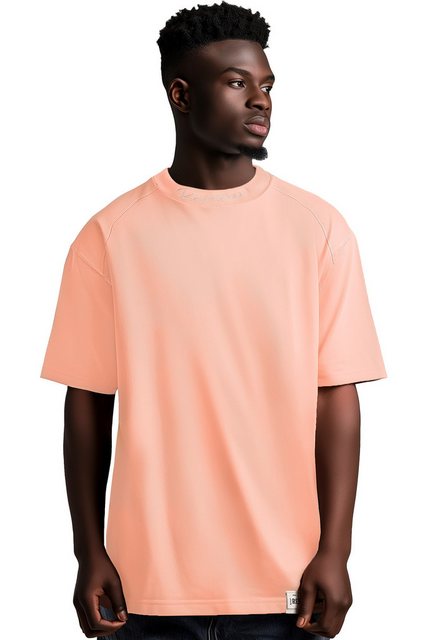 Reichstadt Oversize-Shirt Casual Kurzarm T-shirt 23RS041 Old Pink L mit Sti günstig online kaufen