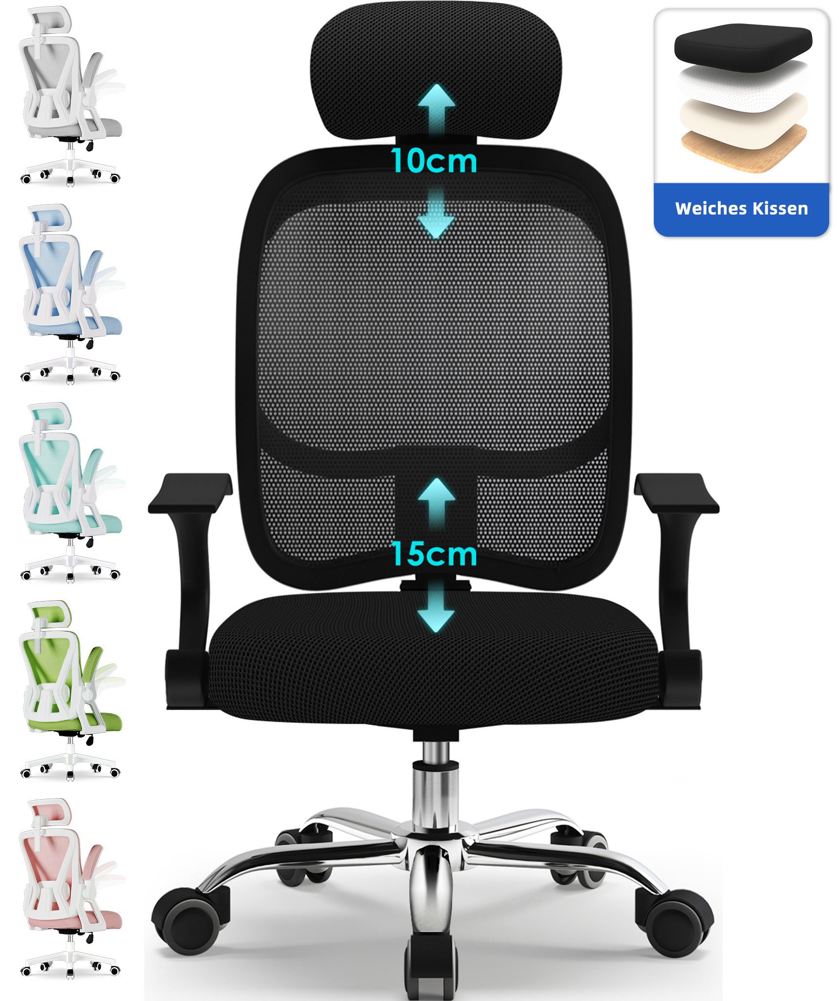 Adormii Bürostuhl Ergonomischer Bürostuhl mit verstellbarer günstig online kaufen