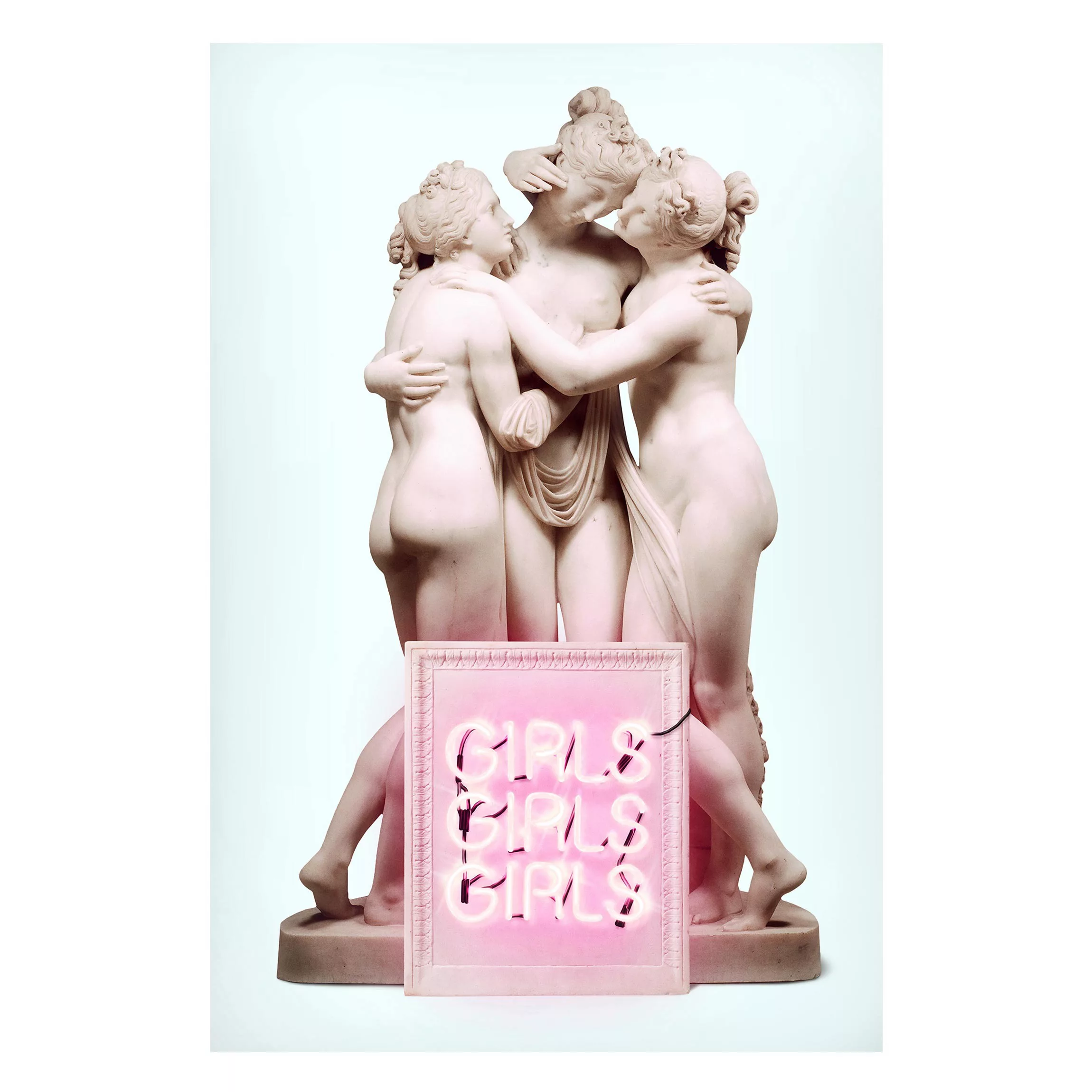 Magnettafel Spruch - Hochformat 2:3 Statue Girls günstig online kaufen