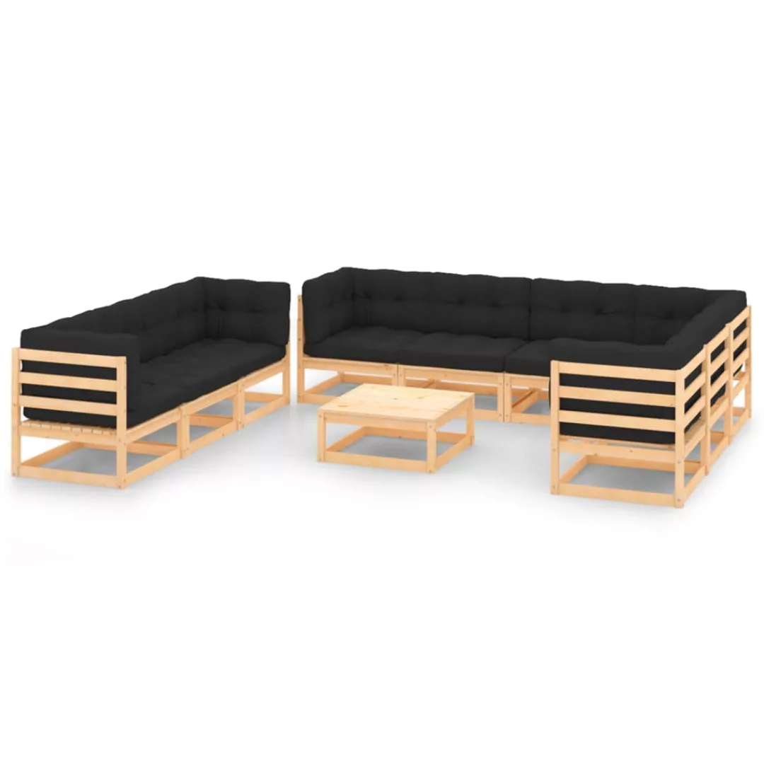 10-tlg. Garten-lounge-set Mit Kissen Massivholz Kiefer günstig online kaufen