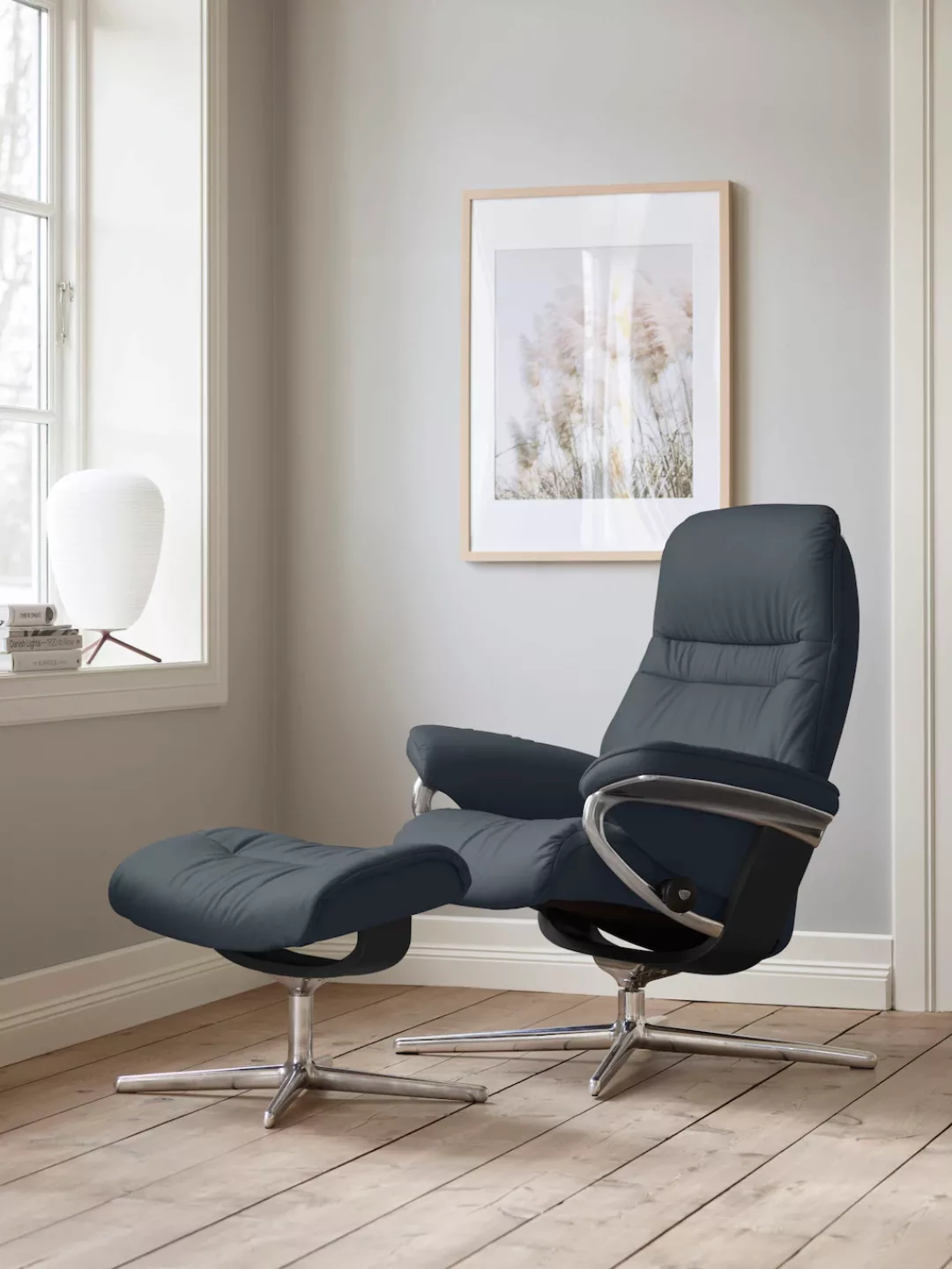 Stressless Fußhocker "Sunrise", mit Cross Base, Größe S, M & L, Holzakzent günstig online kaufen