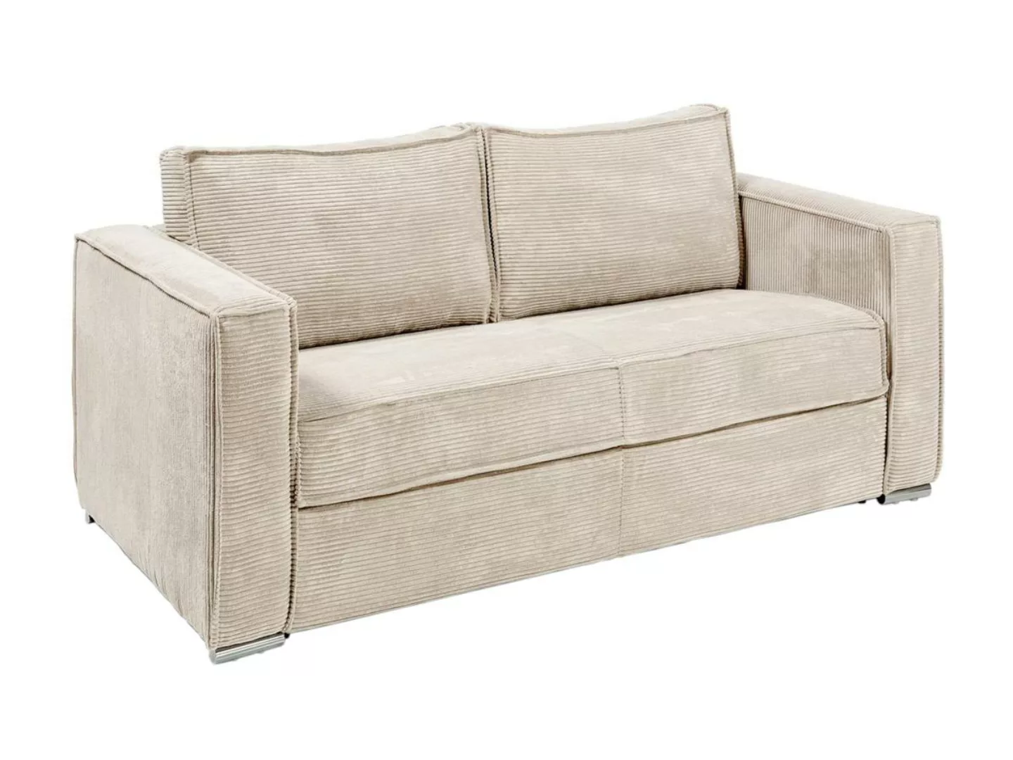 Schlafsofa mit Matratze 3-Sitzer - Cord - Beige - Liegefläche 140 cm - Matr günstig online kaufen