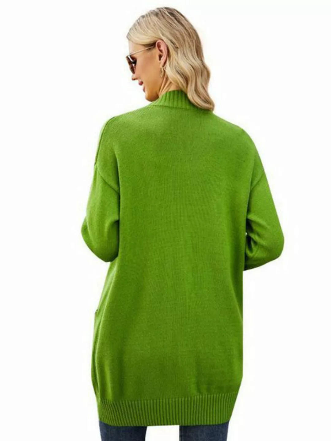 KIKI Cardigan Pulloverjacke mit V-Ausschnitt für Damen Strickjackenoberteil günstig online kaufen