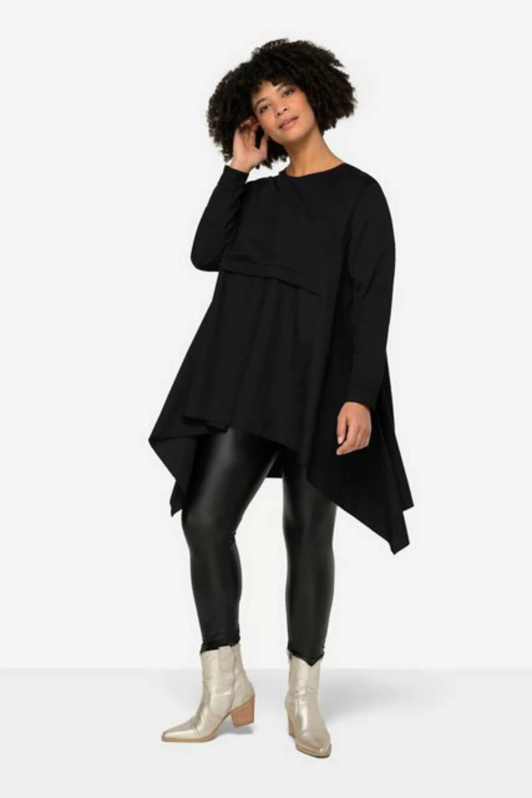 Angel of Style Sweatshirt Sweatshirt A-Line Material-Mix Rundhals Langarm günstig online kaufen