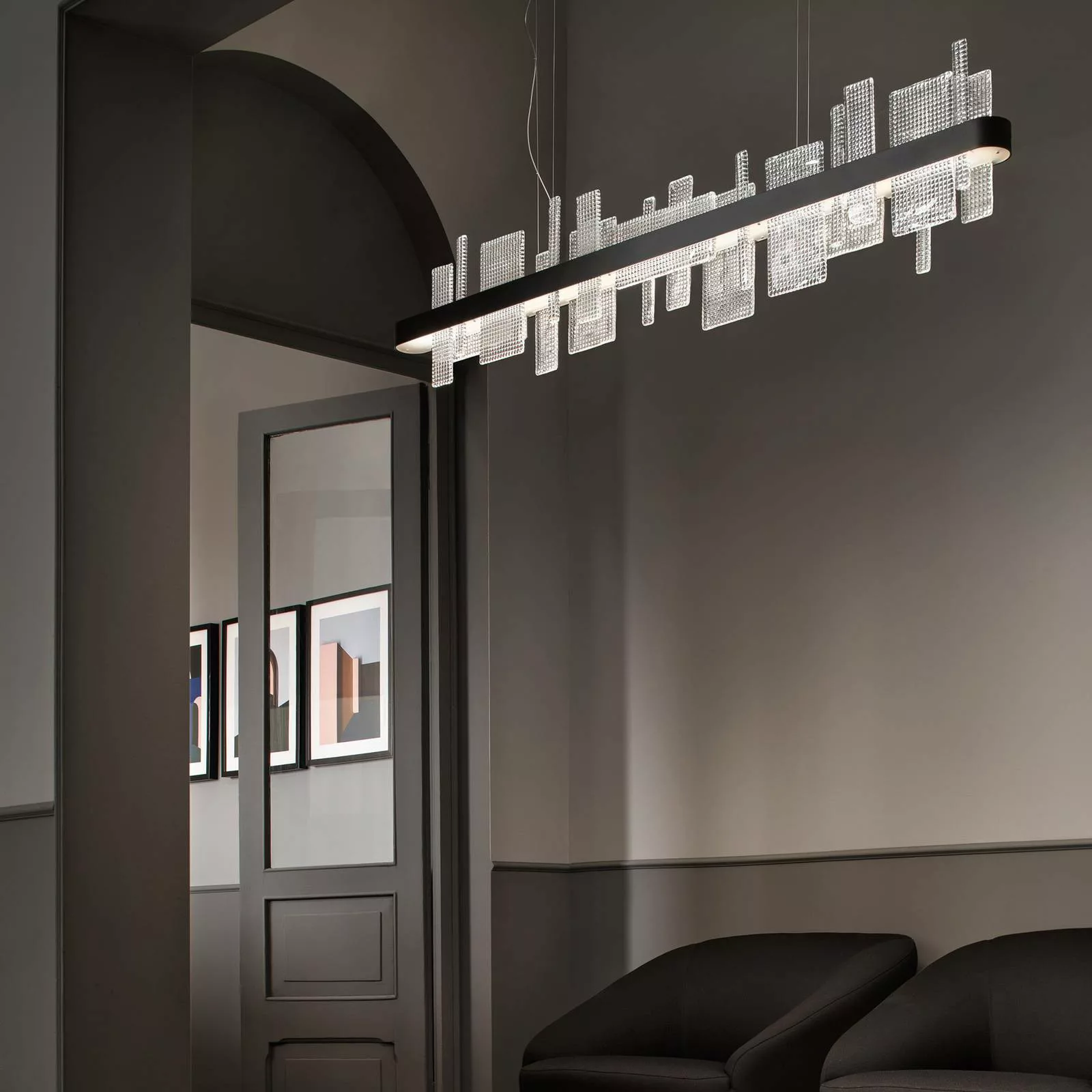 LED-Hängeleuchte Ribbon Linear, 150 cm, schwarz, Up & Down günstig online kaufen