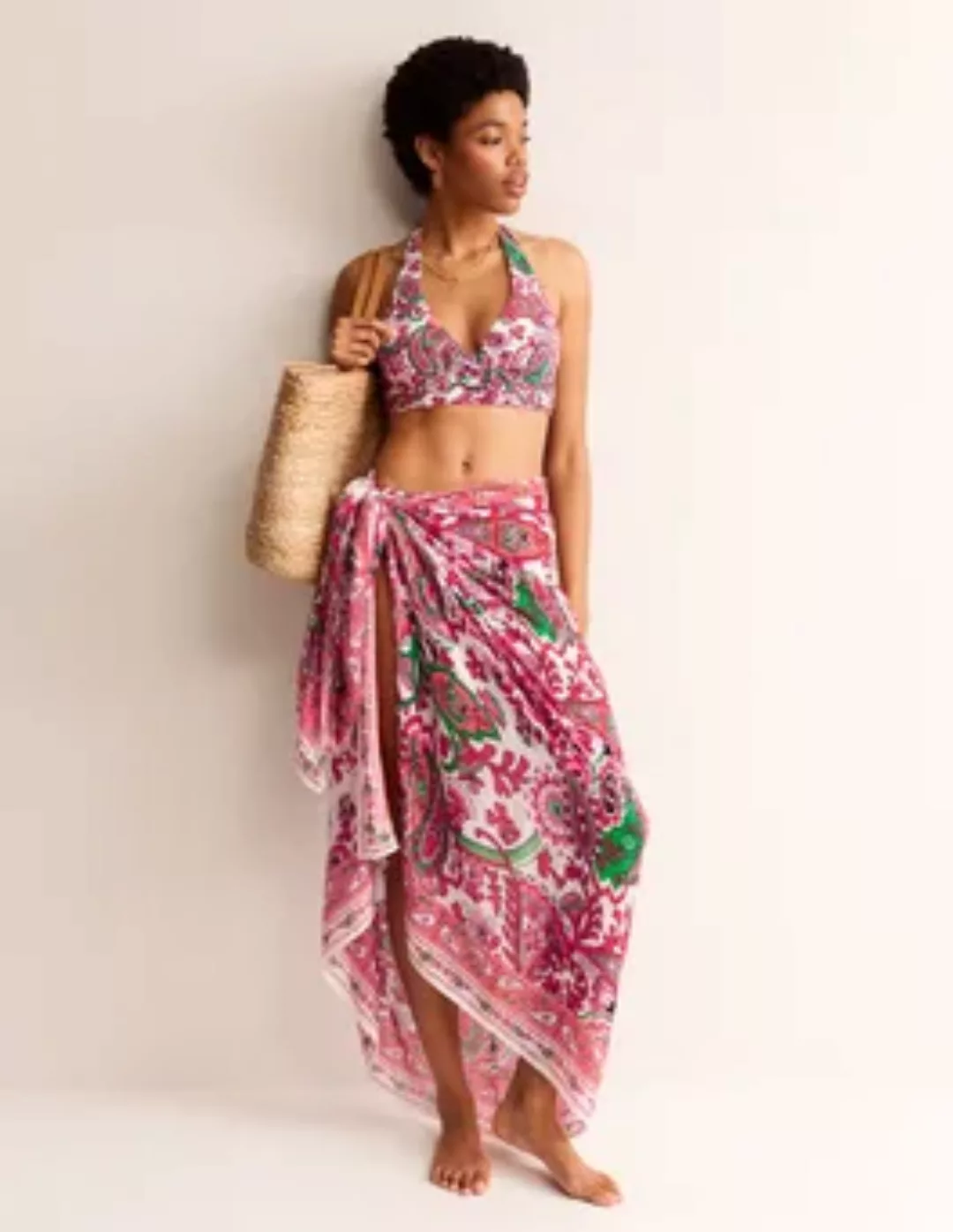 Sarong-Schal mit Muster Damen Boden, Naturweiß, Traumhaftes Paisley günstig online kaufen