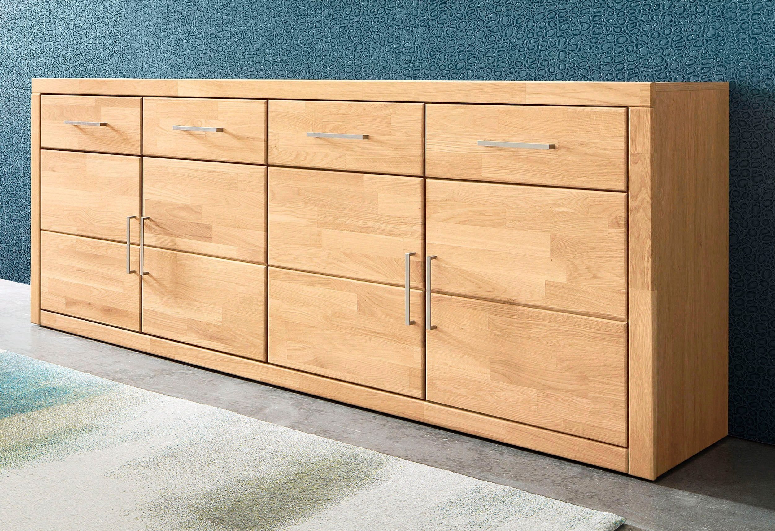 Home affaire Sideboard "Trondheim,200 cm breit,42 cm tief, Fronten Holzmass günstig online kaufen