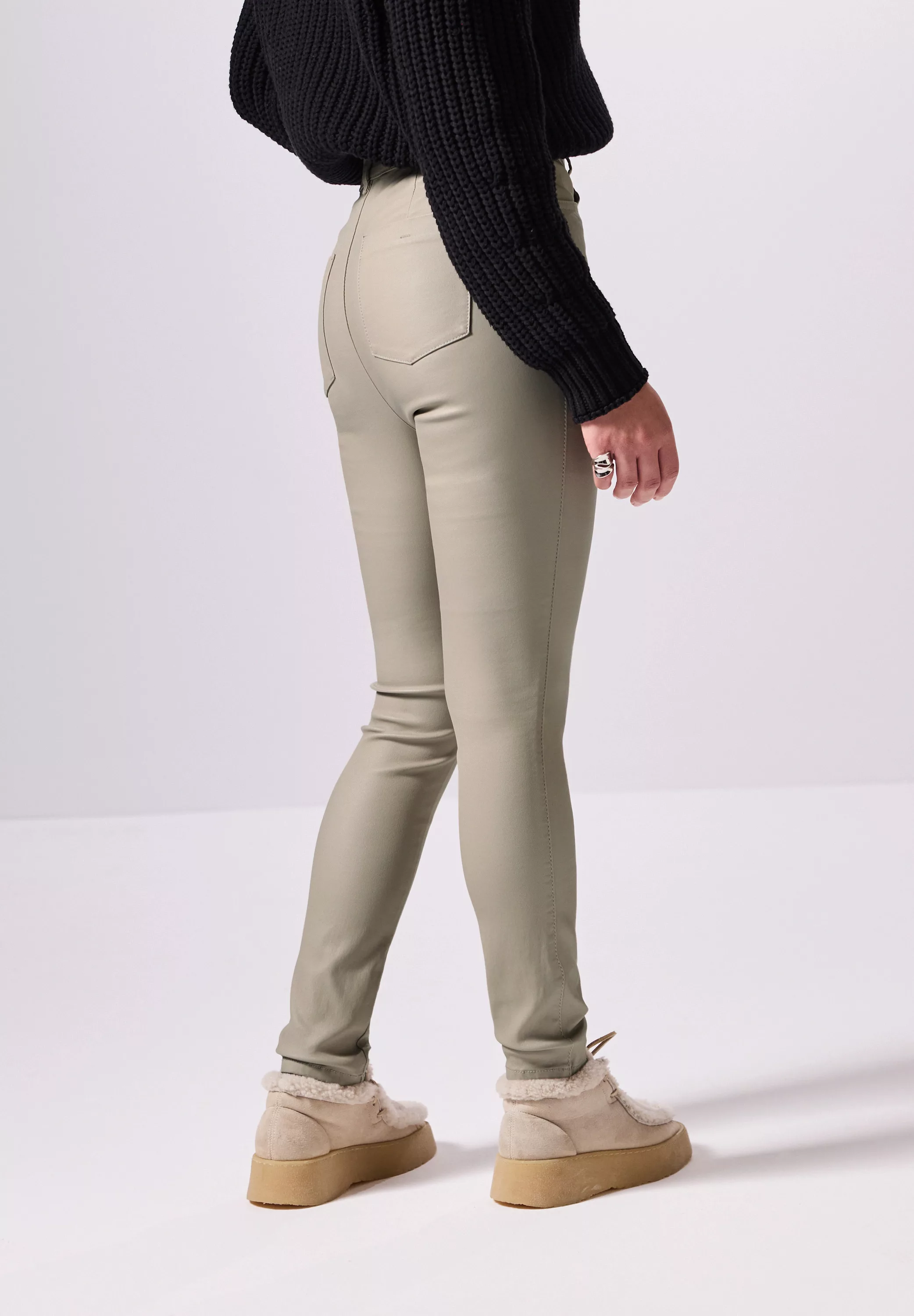 STREET ONE STUDIO Lederimitathose, High Waist günstig online kaufen