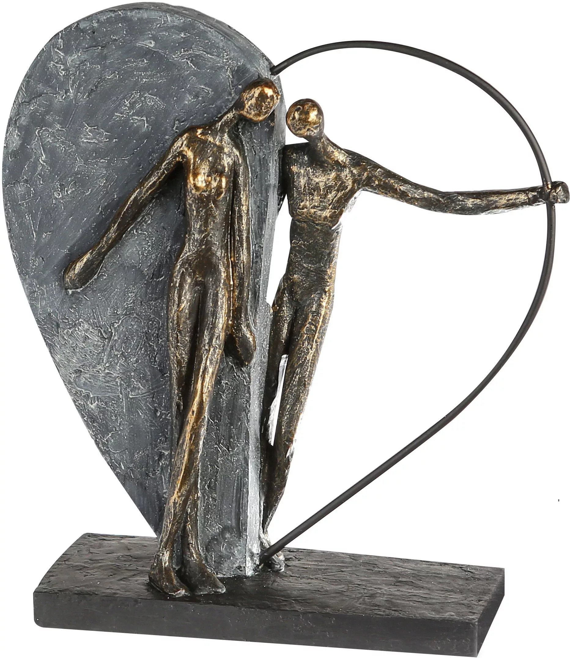 Casablanca by GILDE Skulptur Herzklopfen bronze/silber günstig online kaufen