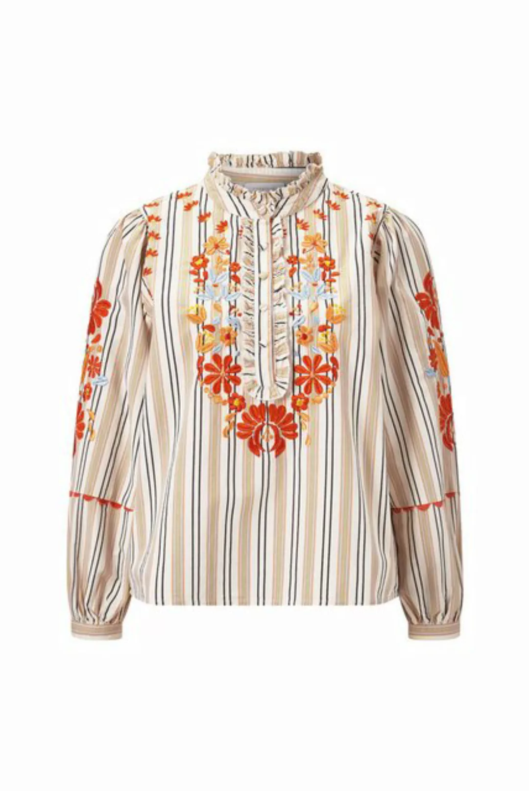 Rich & Royal Rüschenbluse Damen Bluse mit floraler Stickerei günstig online kaufen