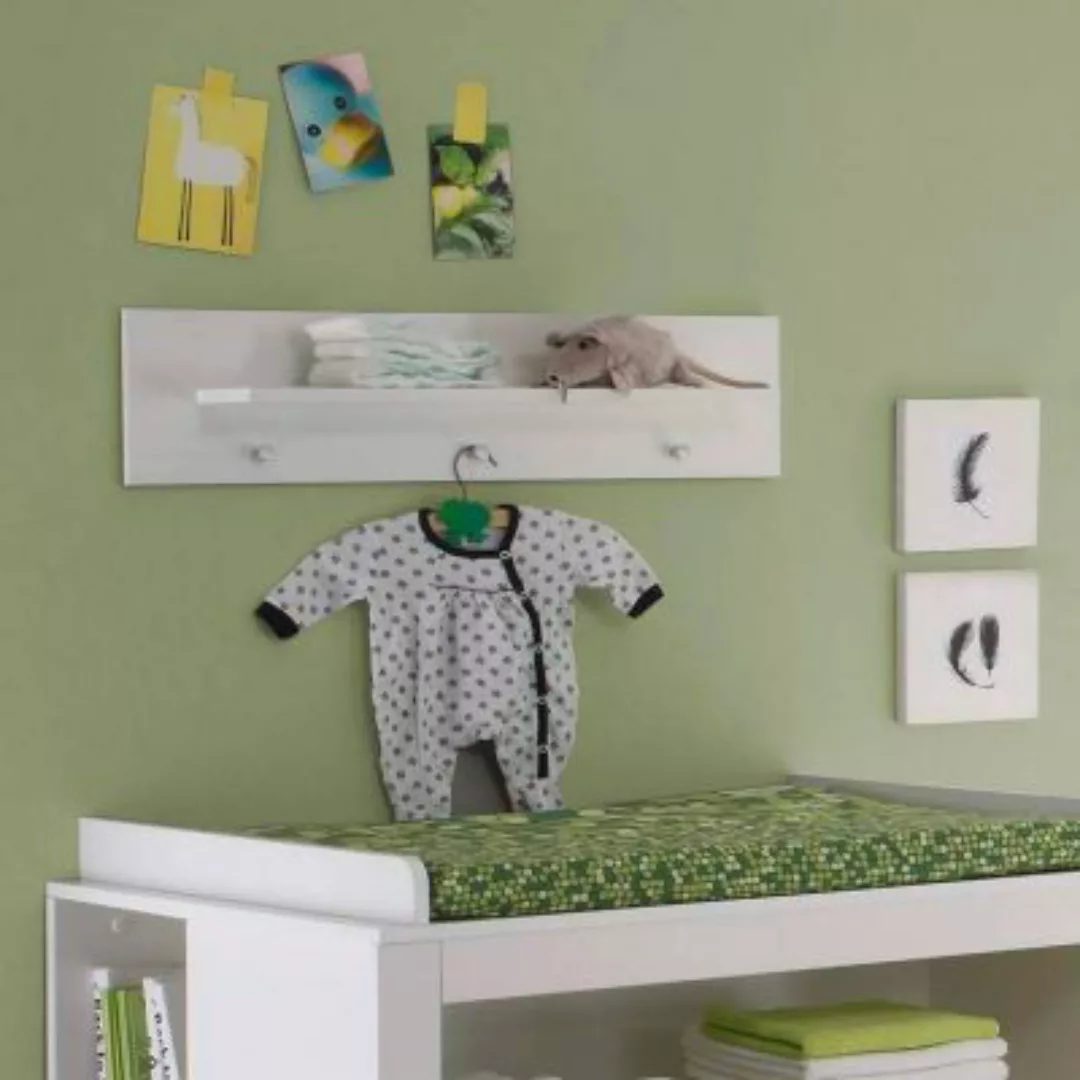 Lomadox Wandboard Babyzimmer OLBIA-19 in Weiß, B/H/T: ca. 75/20/15 cm weiß günstig online kaufen