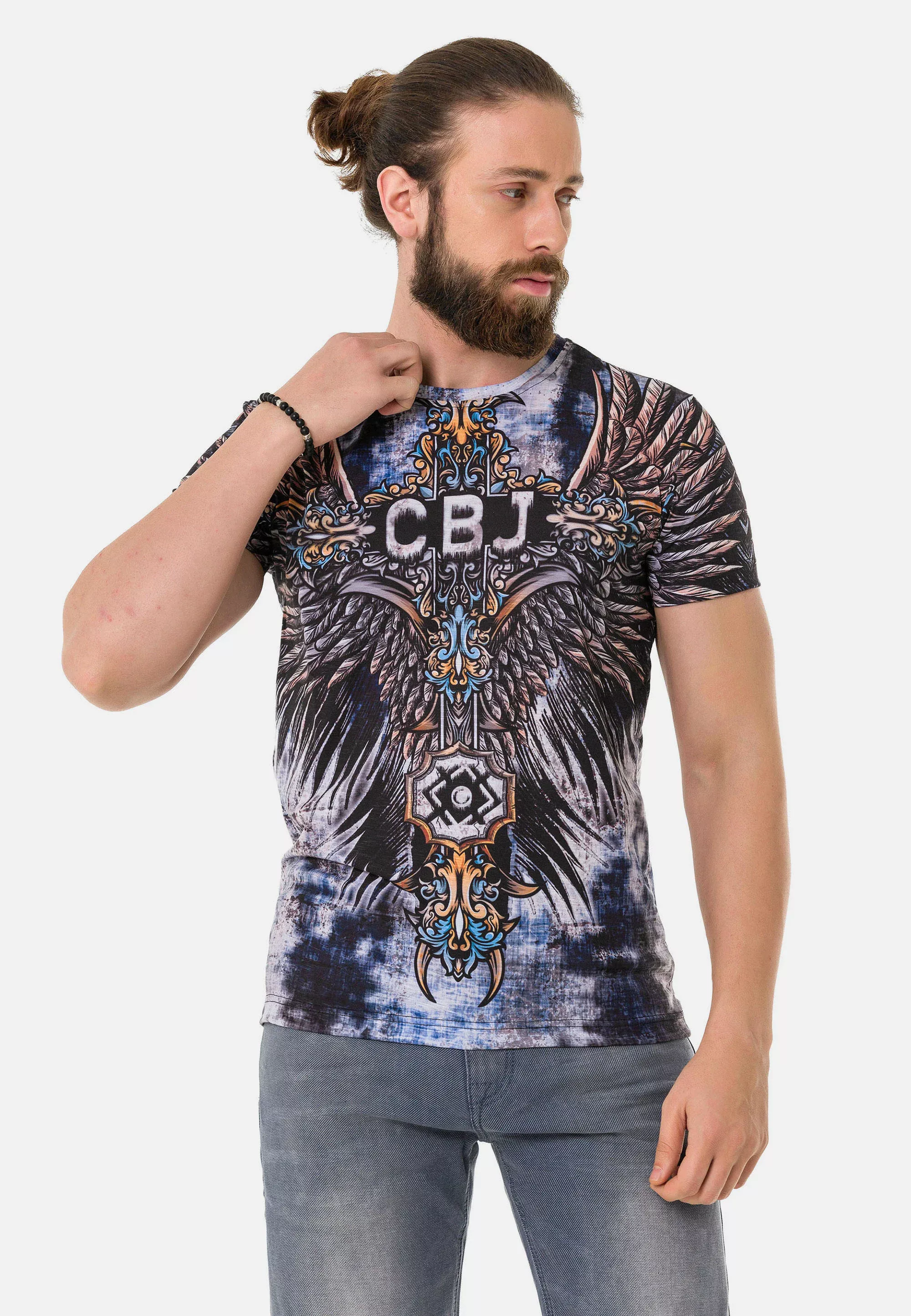 Cipo & Baxx T-Shirt mit coolen Markenprints günstig online kaufen