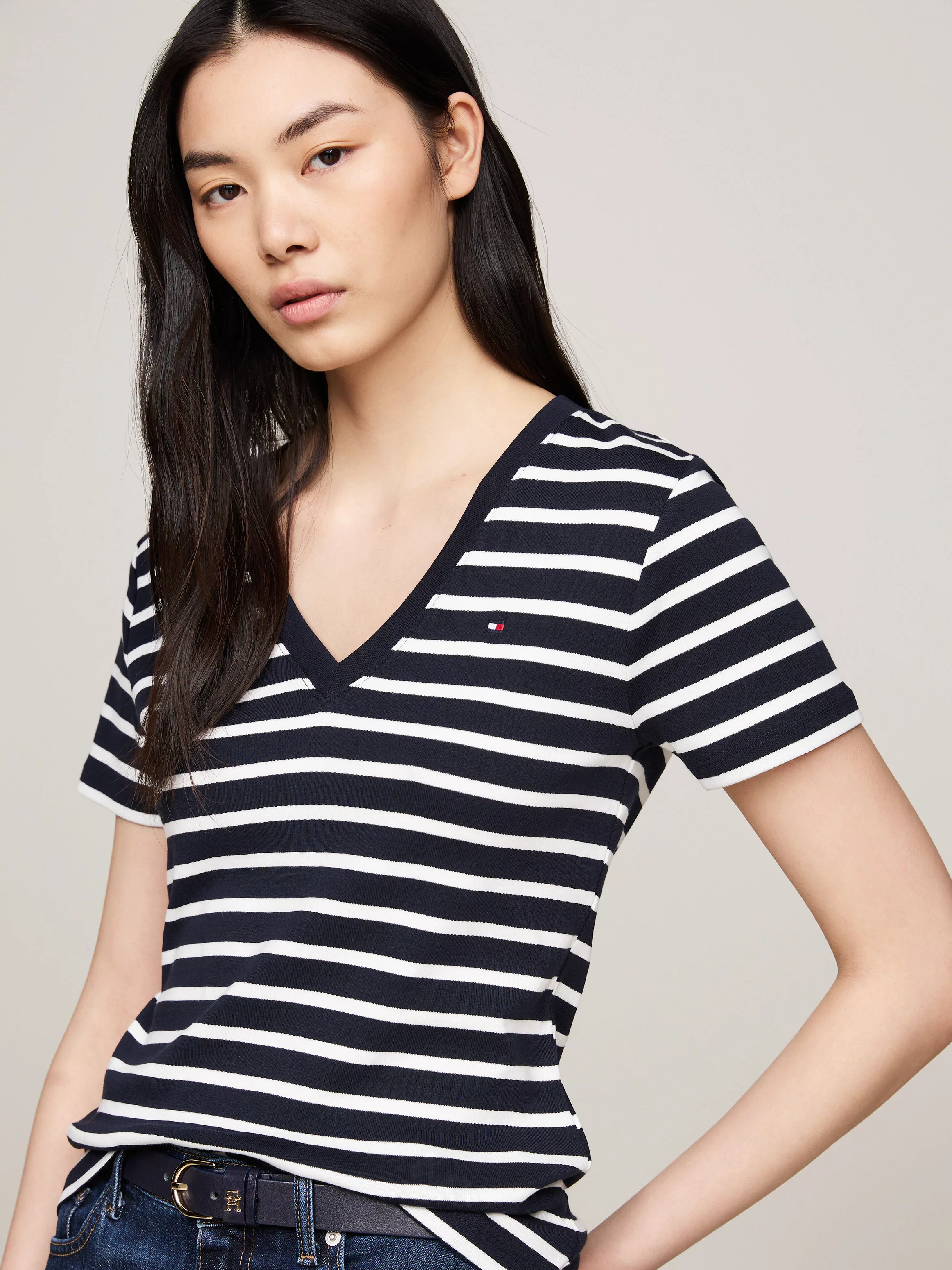 Tommy Hilfiger T-Shirt mit Logostickerei günstig online kaufen