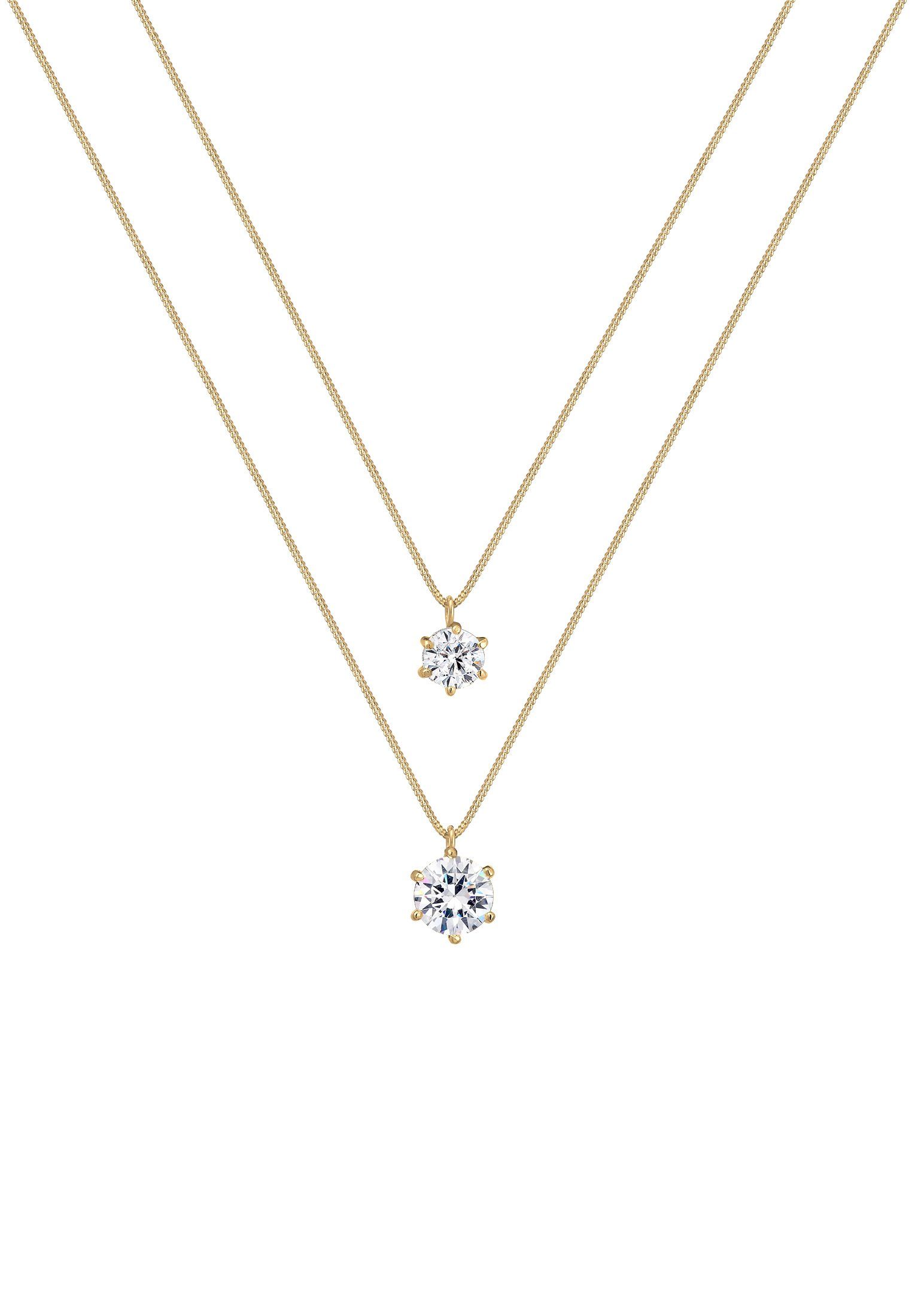 Elli Gliederkette Layer Kristalle rund 925 günstig online kaufen