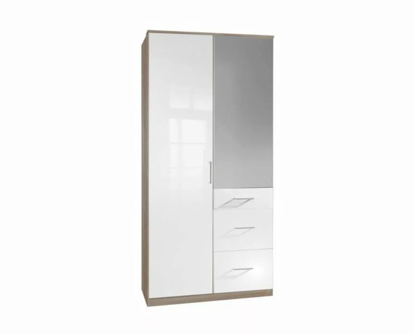 freiraum Drehtürenschrank Clack in HOCHGLANZ LACK WEISS - 91x199x58cm (BxHx günstig online kaufen