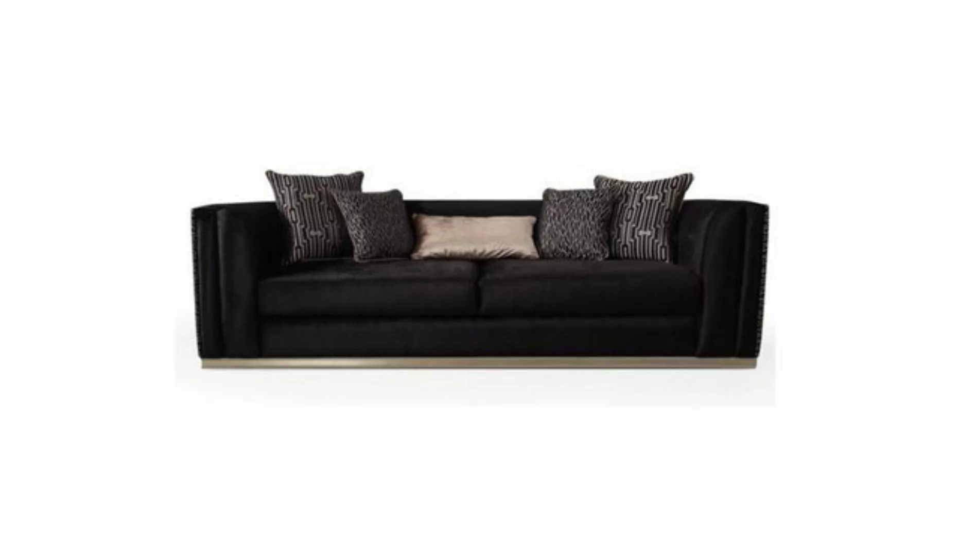 Xlmoebel Sofa Schwarzes Drei-Sitzer-Sofa in modernem Design - Luxuriöses ne günstig online kaufen