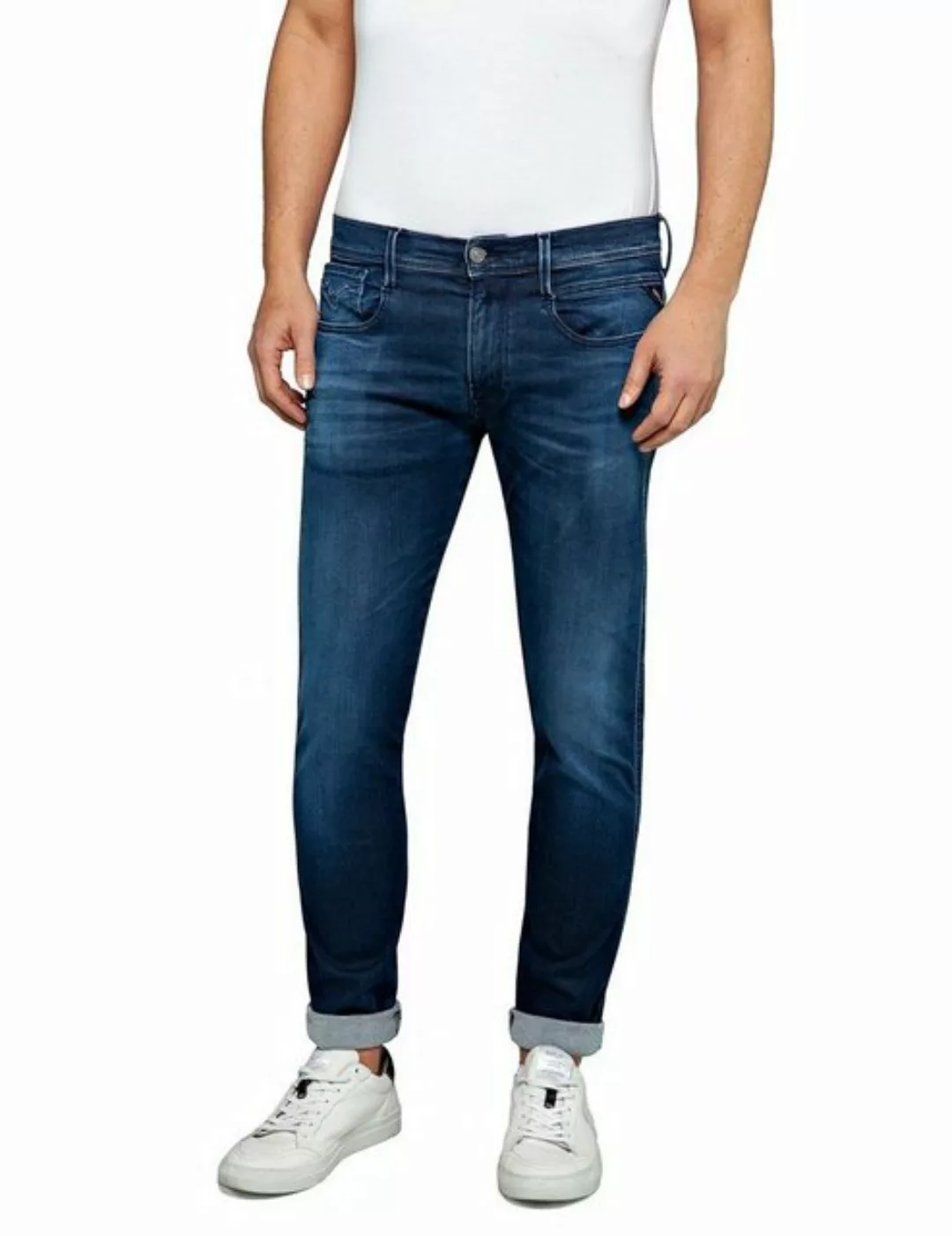 Replay Herren Jeans ANBASS - Slim Fit - Blau - Dark Blue Denim Hyperflex St günstig online kaufen