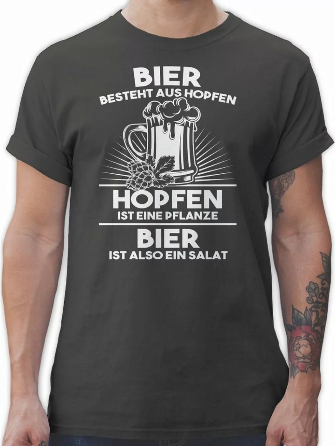 Shirtracer T-Shirt Hopfen ist eine Pflanze Bier ist Salat Sprüche Statement günstig online kaufen