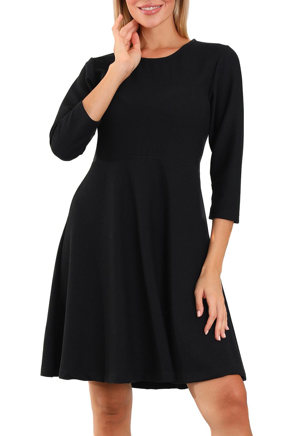 Bongual A-Linien-Kleid Casual Midikleid 3/4-Ärmel, mit günstig online kaufen