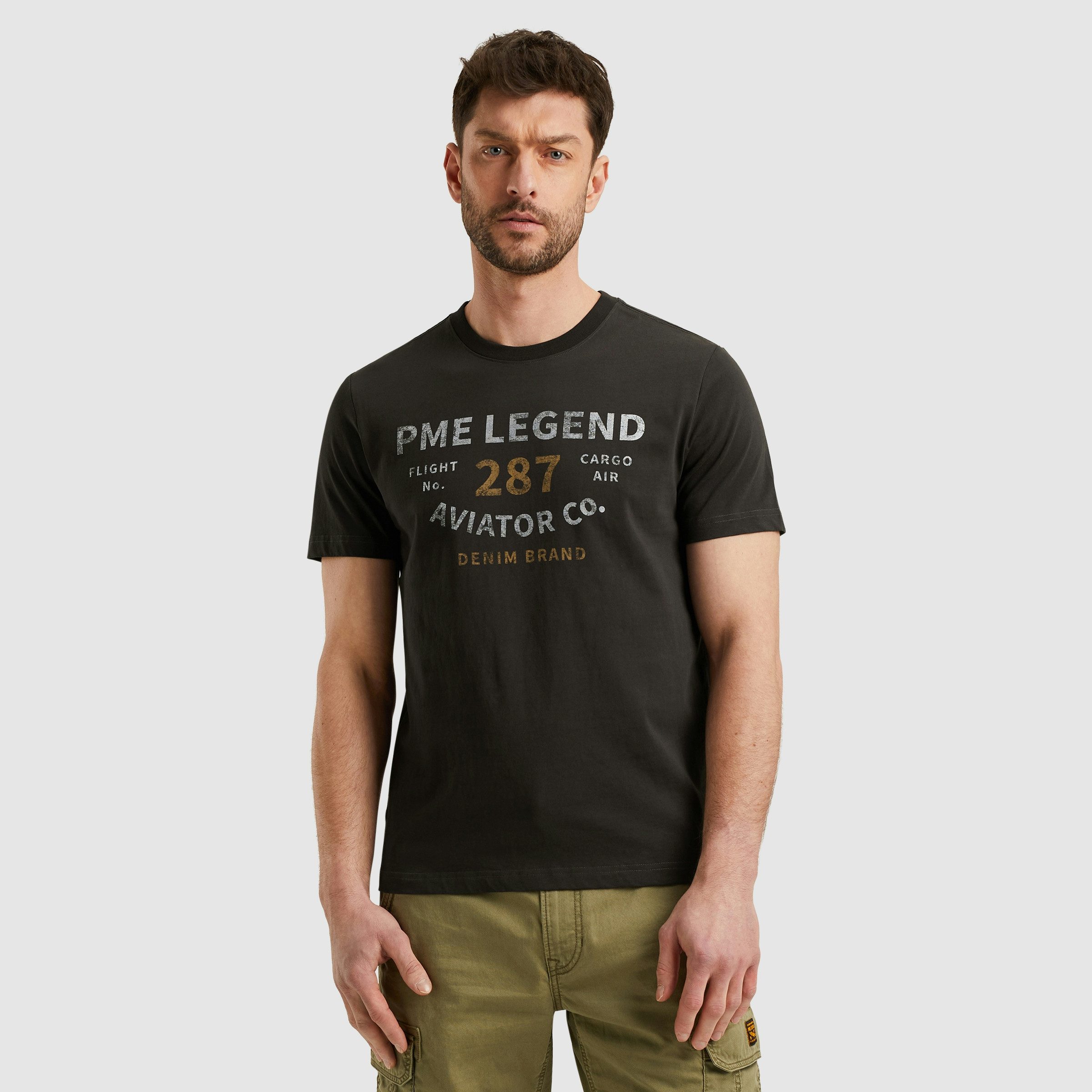 PME LEGEND T-Shirt "Short sleeve r-neck open end jersey", mit Logo-Print günstig online kaufen