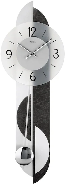 AMS Pendelwanduhr »W7299«, Quarzuhr, Holz-/Aluminium-/Schiefergehäuse,Esszi günstig online kaufen