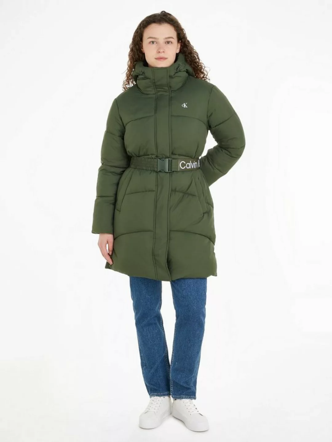 Calvin Klein Jeans Langjacke LOGO BELT LONG PUFFER mit Taillengürtel günstig online kaufen