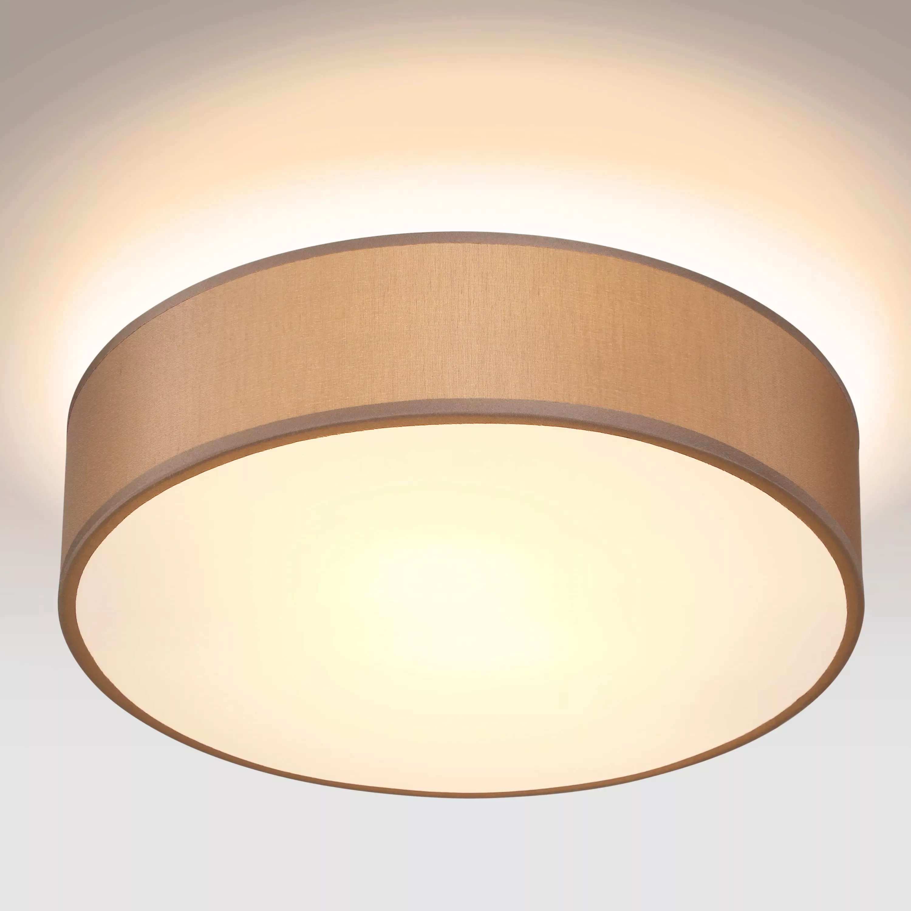 Deckenlampe Taupe Stoff Ø38cm günstig online kaufen