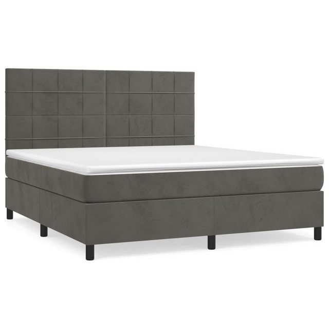 furnicato Bett Boxspringbett mit Matratze Dunkelgrau 160x200 cm Samt günstig online kaufen