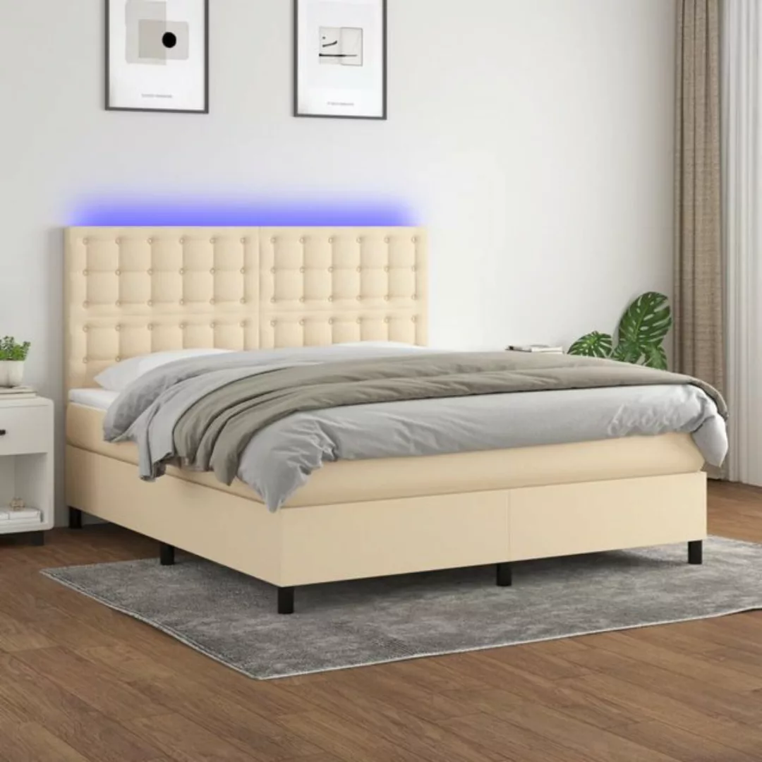 vidaXL Bettgestell Boxspringbett mit Matratze LED Dunkelbraun 180x200 cm St günstig online kaufen