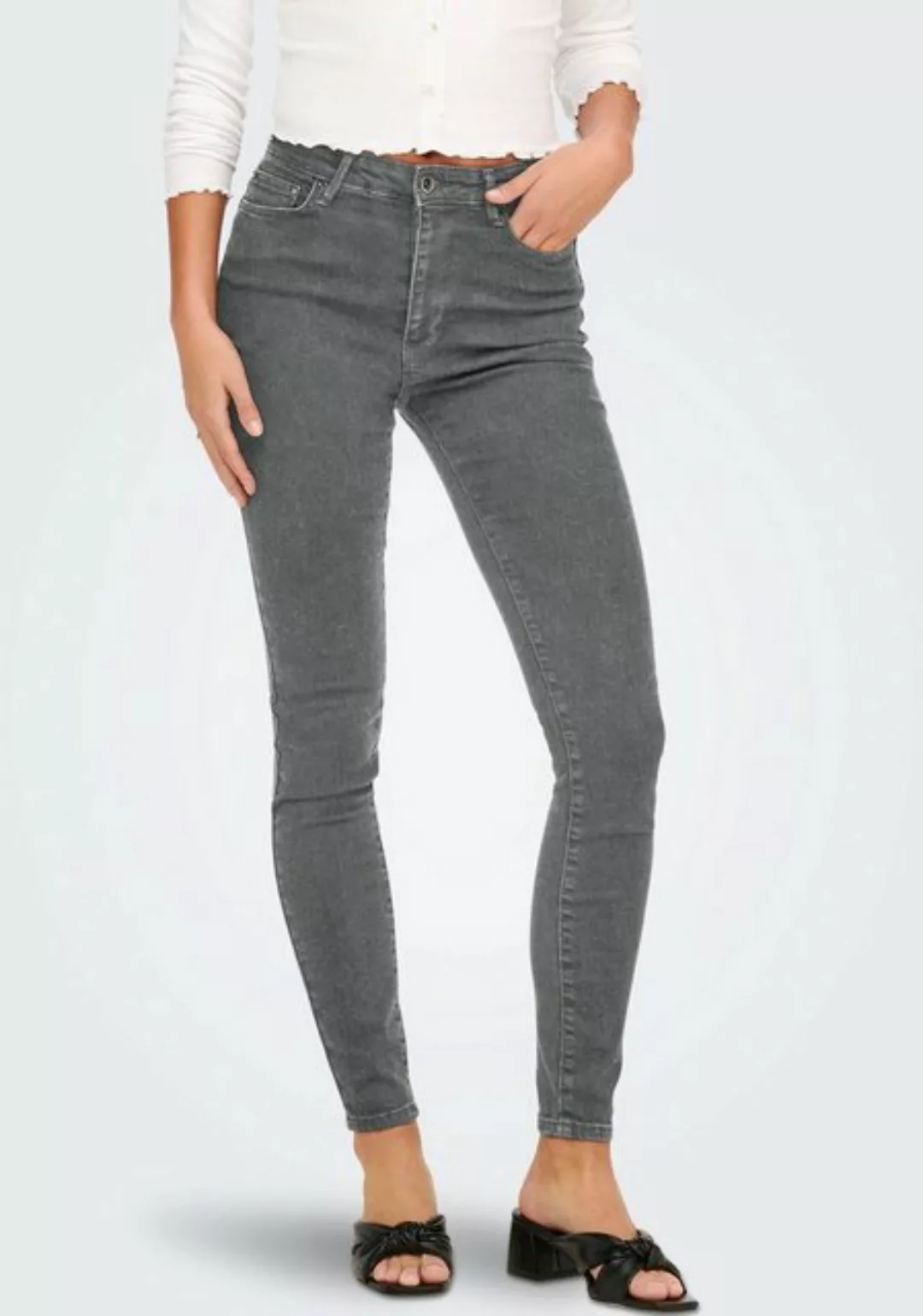 ONLY High-waist-Jeans "ONLICONIC HW SK LONG ANK DNM NOOS" günstig online kaufen